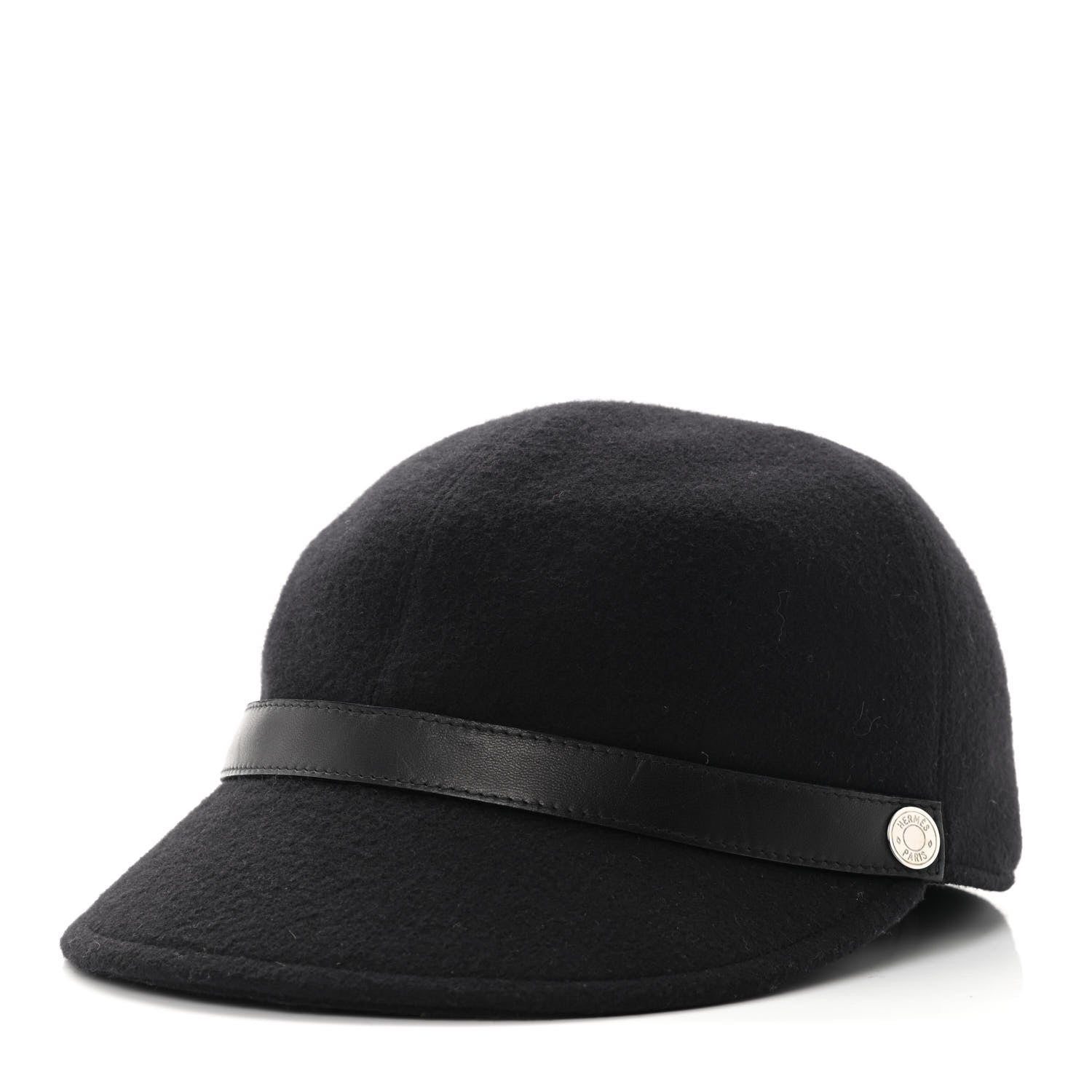Hermes Cashmere Lambskin Cap 56 Black 1 of 9
