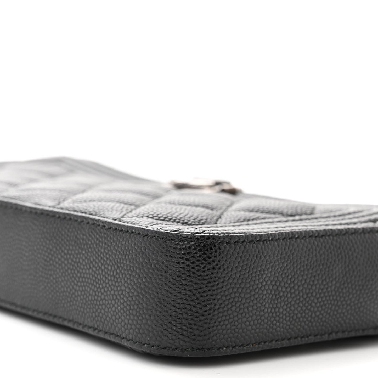 Caviar Quilted Small Boy Clutch With Chain Black