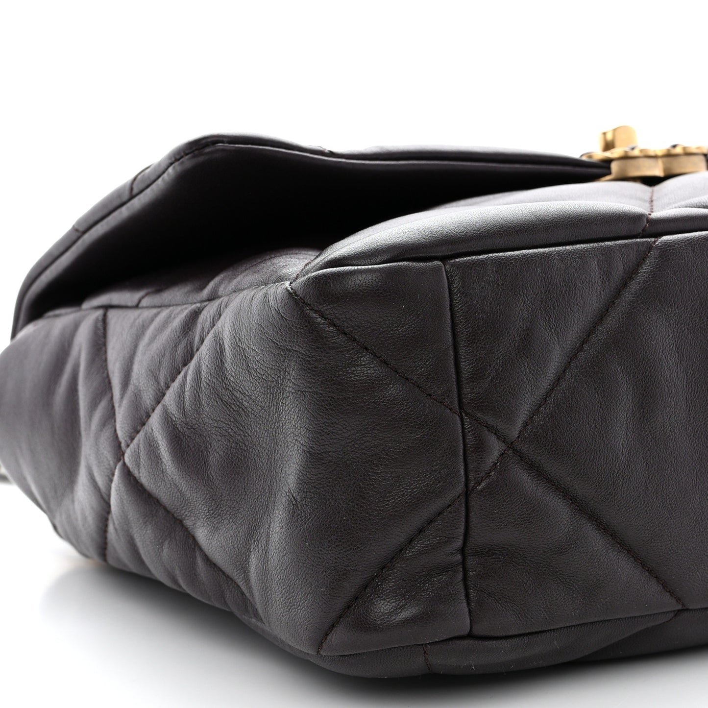 Lambskin Quilted Large Chanel 19 Flap Dark Brown