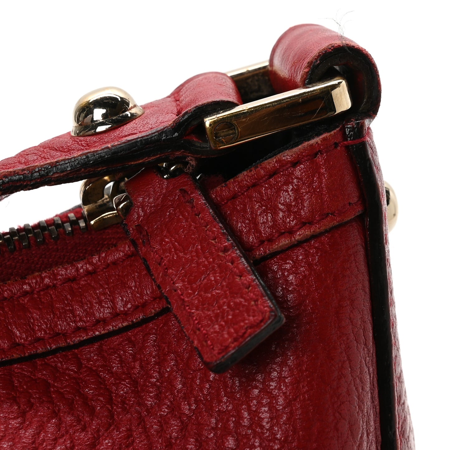 Calfskin Web Small Blondie Hobo Red