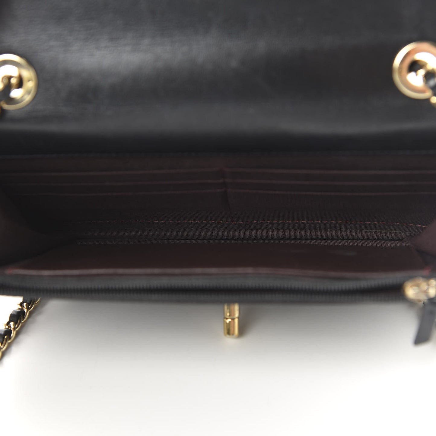 Lambskin Quilted Trendy CC Wallet On Chain WOC Black