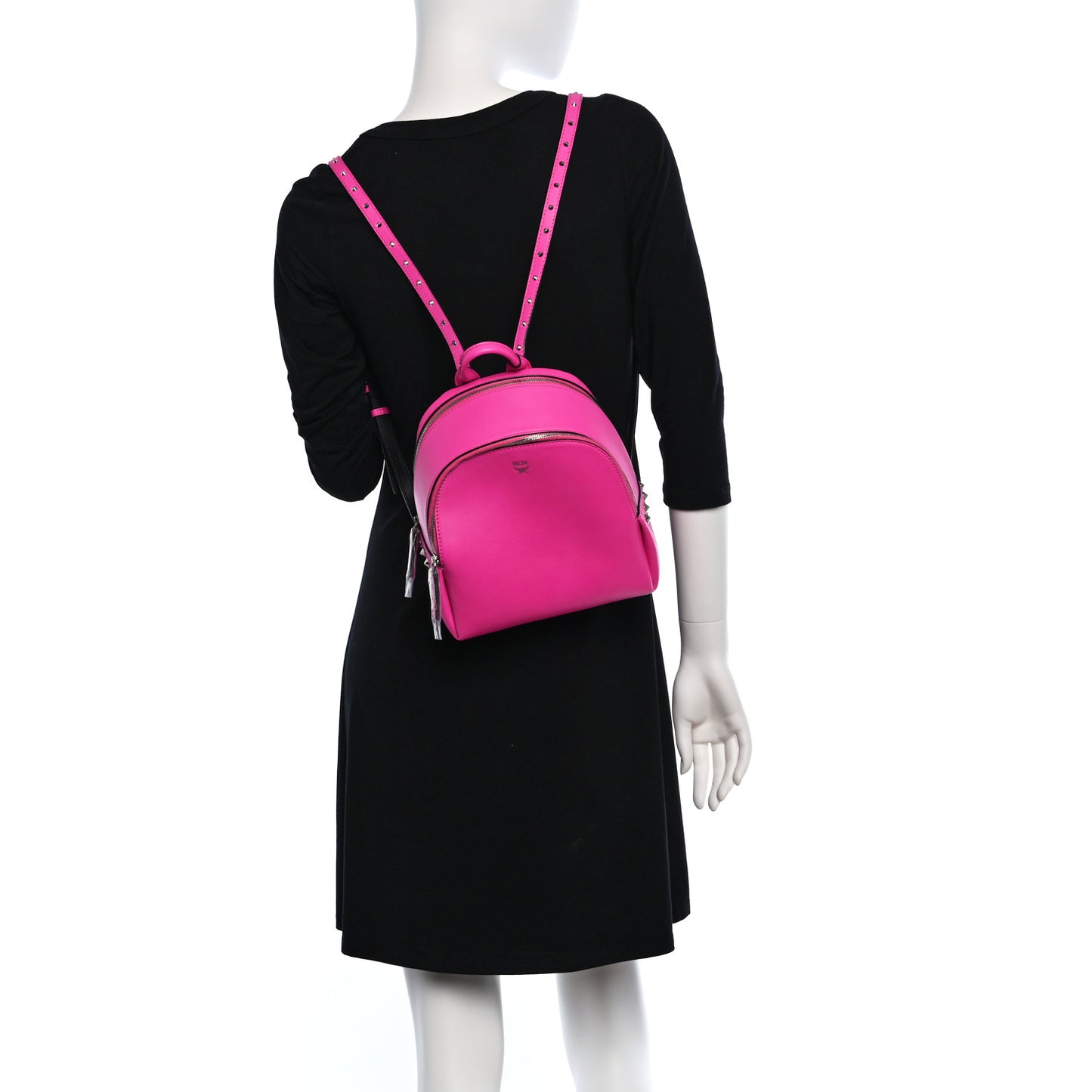 Calfskin Mini Duchess Polke Studs Backpack Electric Pink