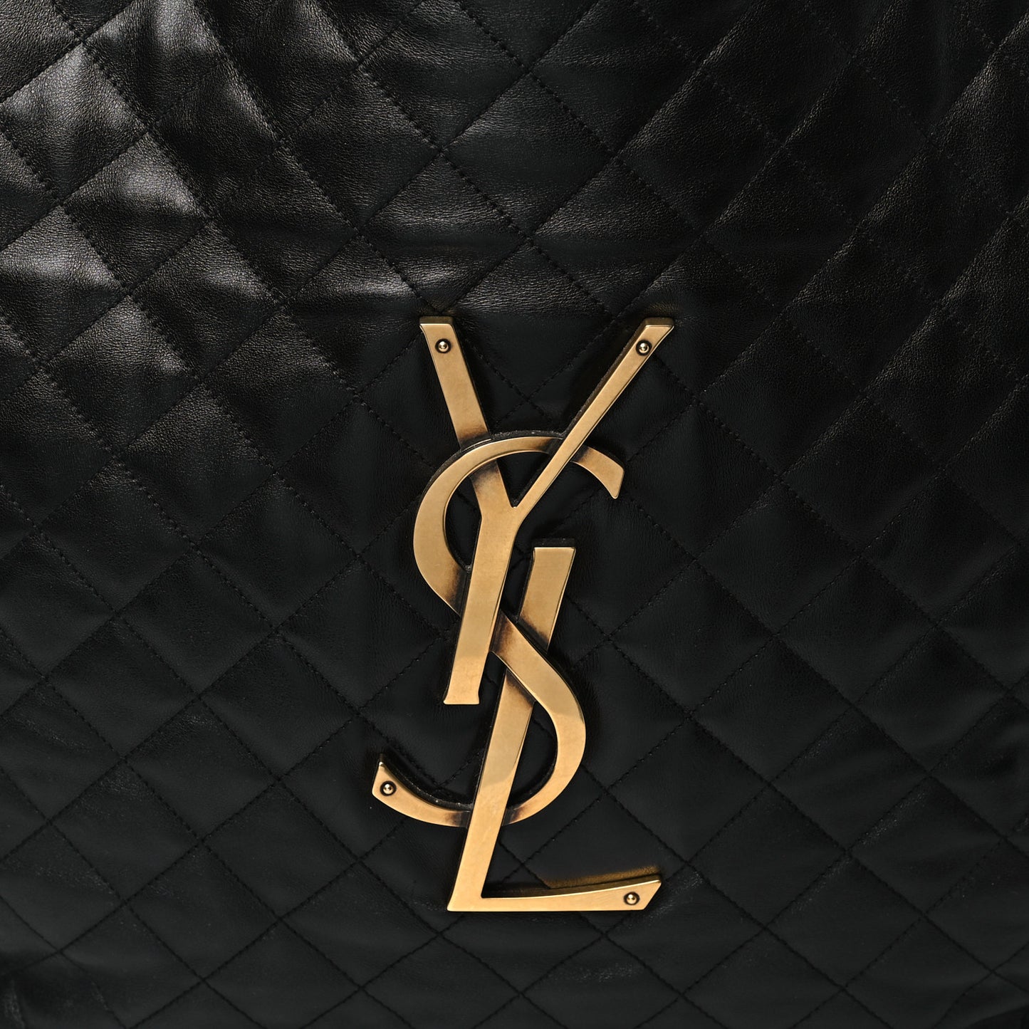 Lambskin Quilted Maxi Icare Shopping Tote Black