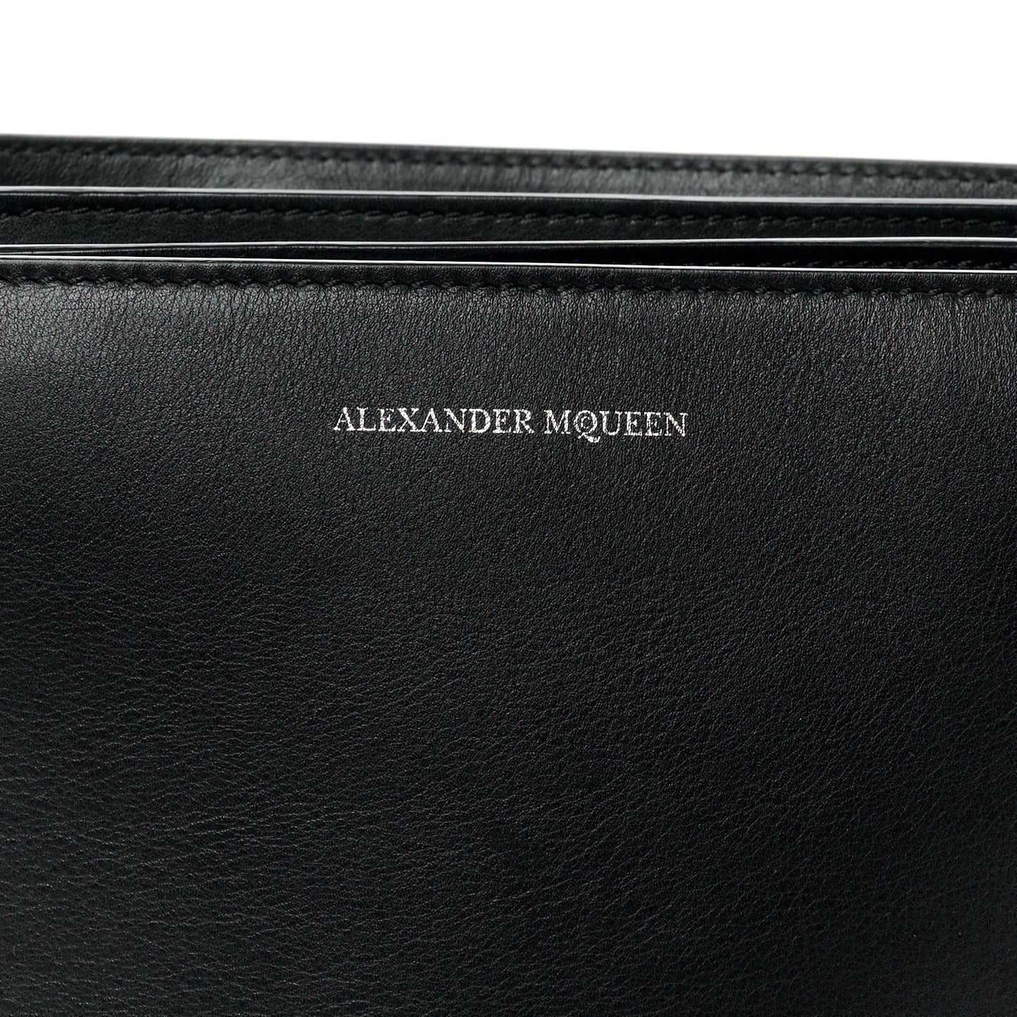 Calfskin Medium Twin Skull Chain Crossbody Black