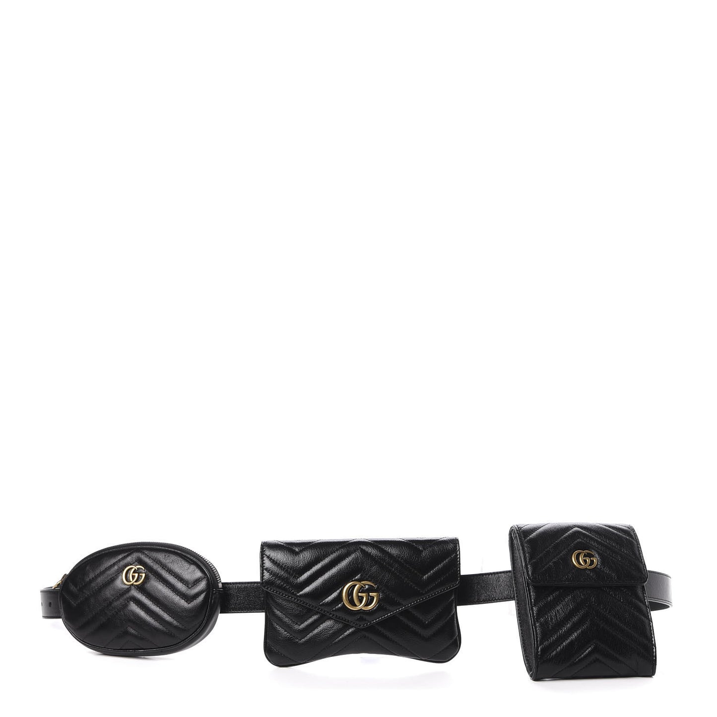 Calfskin Matelasse GG Marmont 2.0 Multi Belt Bag 85 34 Black