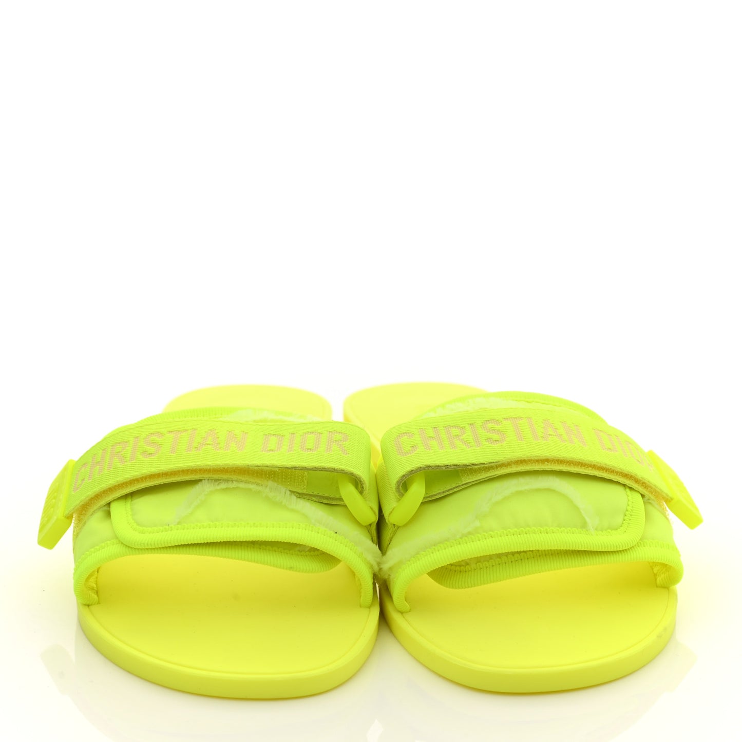 Technical Stretch Fabric Camouflage Dio(r)evolution Slide Sandals 40 Yellow Fluo