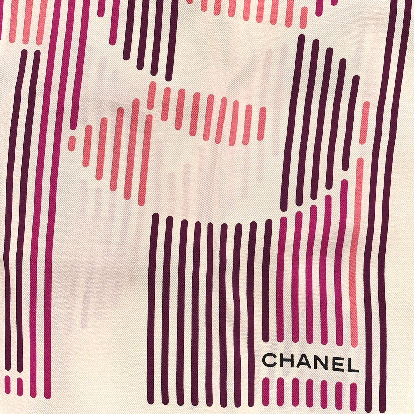 Silk CC Logo Square Scarf Ecru Purple Pink Burgundy