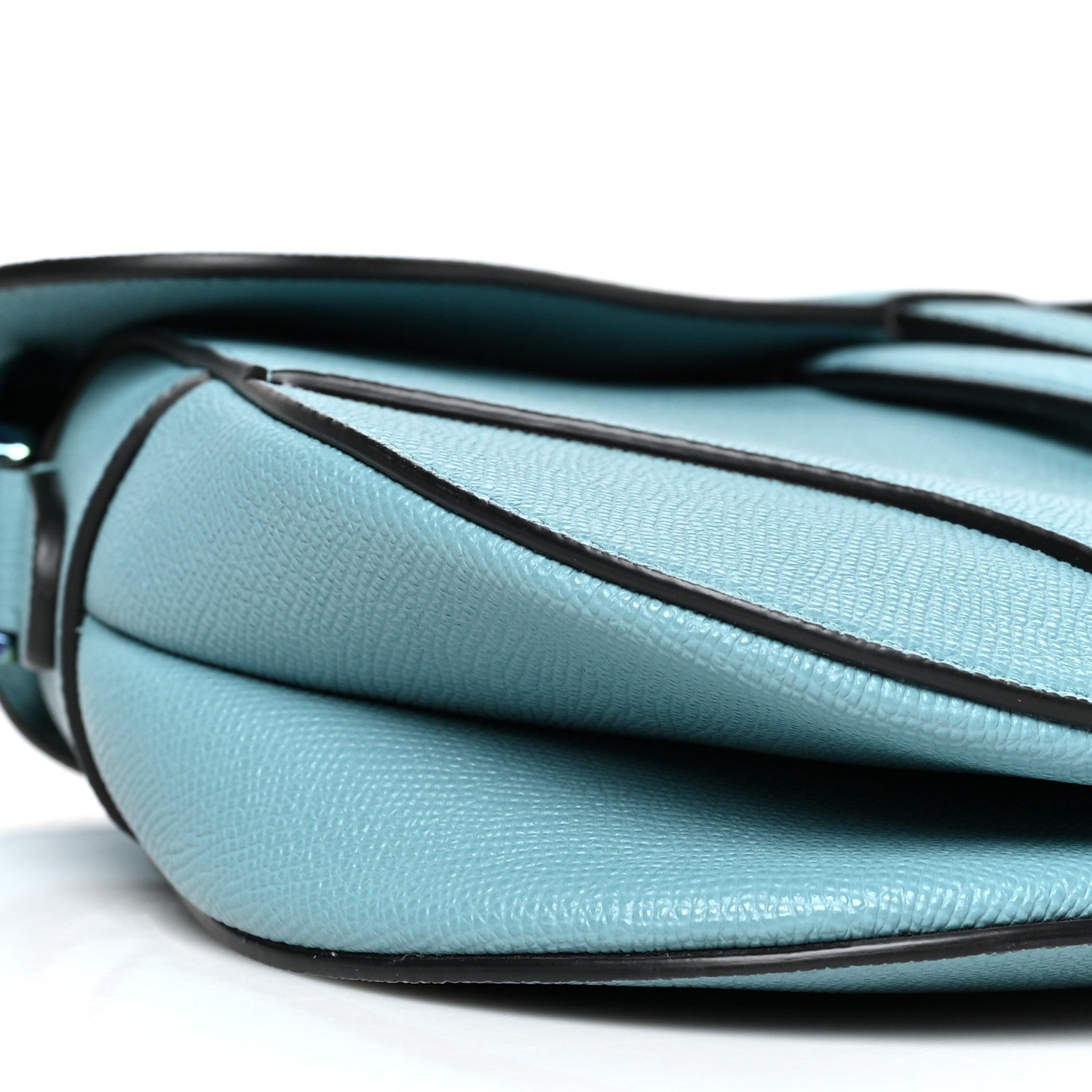 Christian Dior Grained Calfskin Saddle Bag Azure Blue 9 of 10