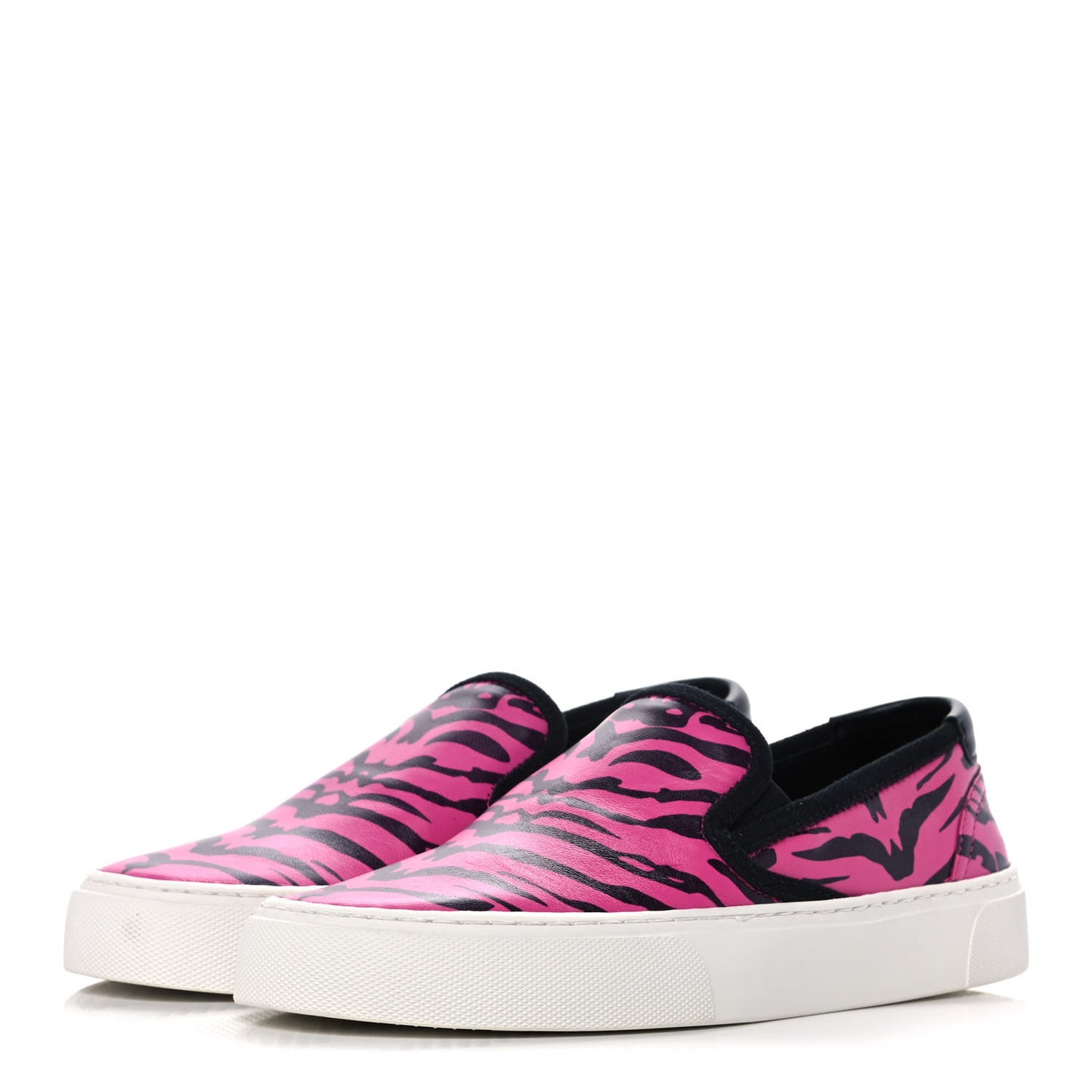 Nappa Zebra Womens Venice Slip On Sneakers 36 Fuchsia Black