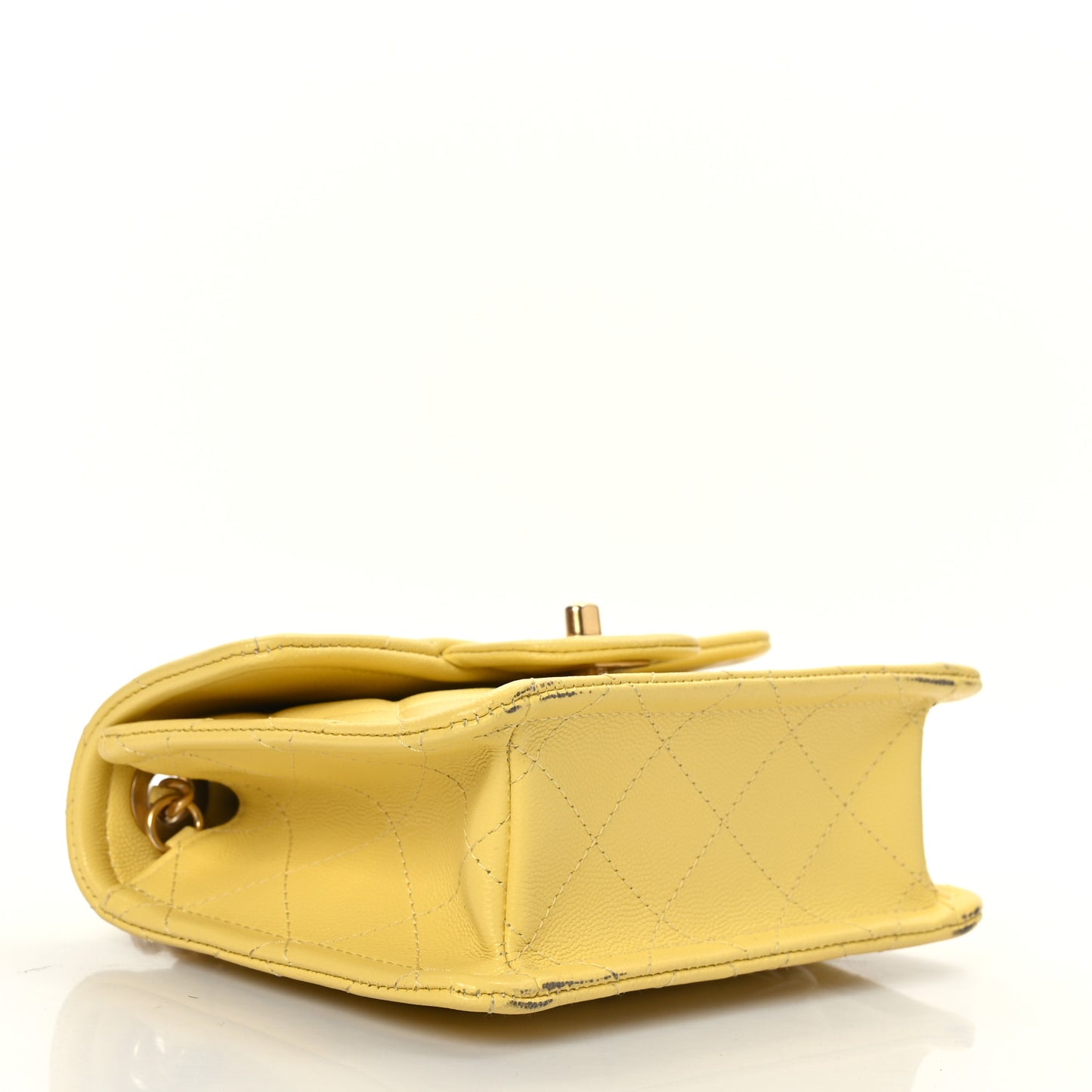 Caviar Quilted Mini Sweet Classic Flap Yellow
