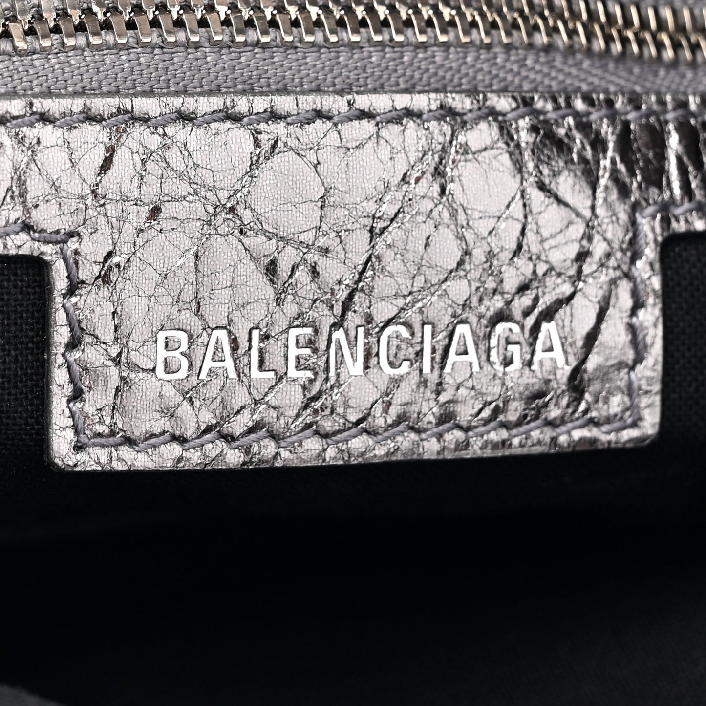 Metallic Agneau Arena Crystal Le Cagole Bucket Bag XS Silver