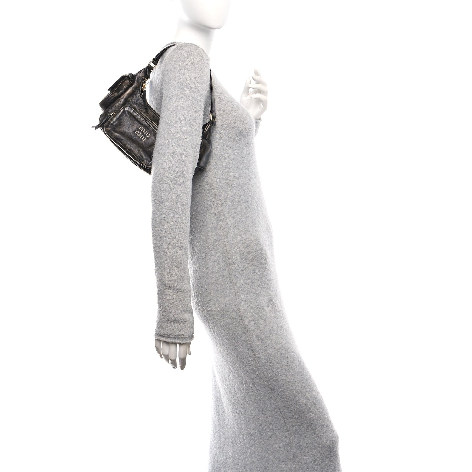 Miu Miu Distressed Nappa Pocket Bag  Sand Coffee 2 of 10