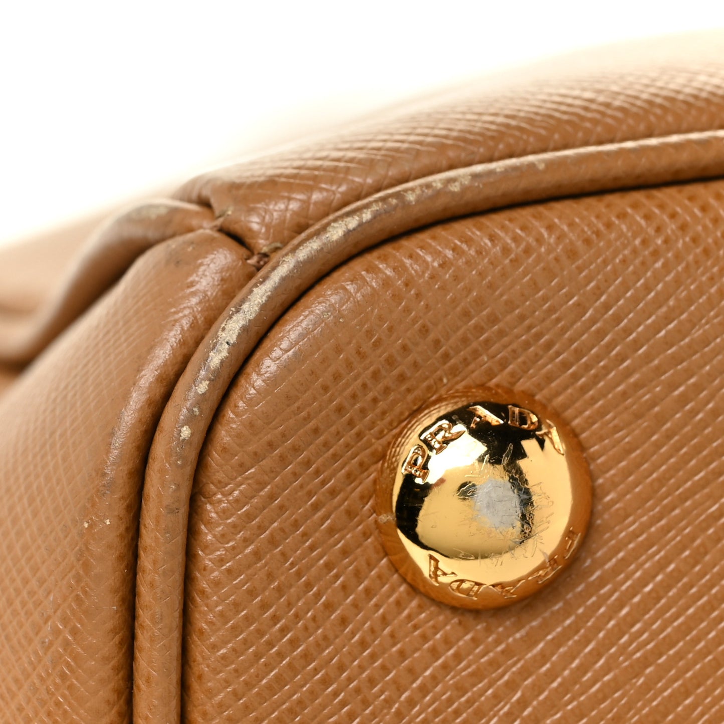 Saffiano Large Galleria Double Zip Tote Caramel