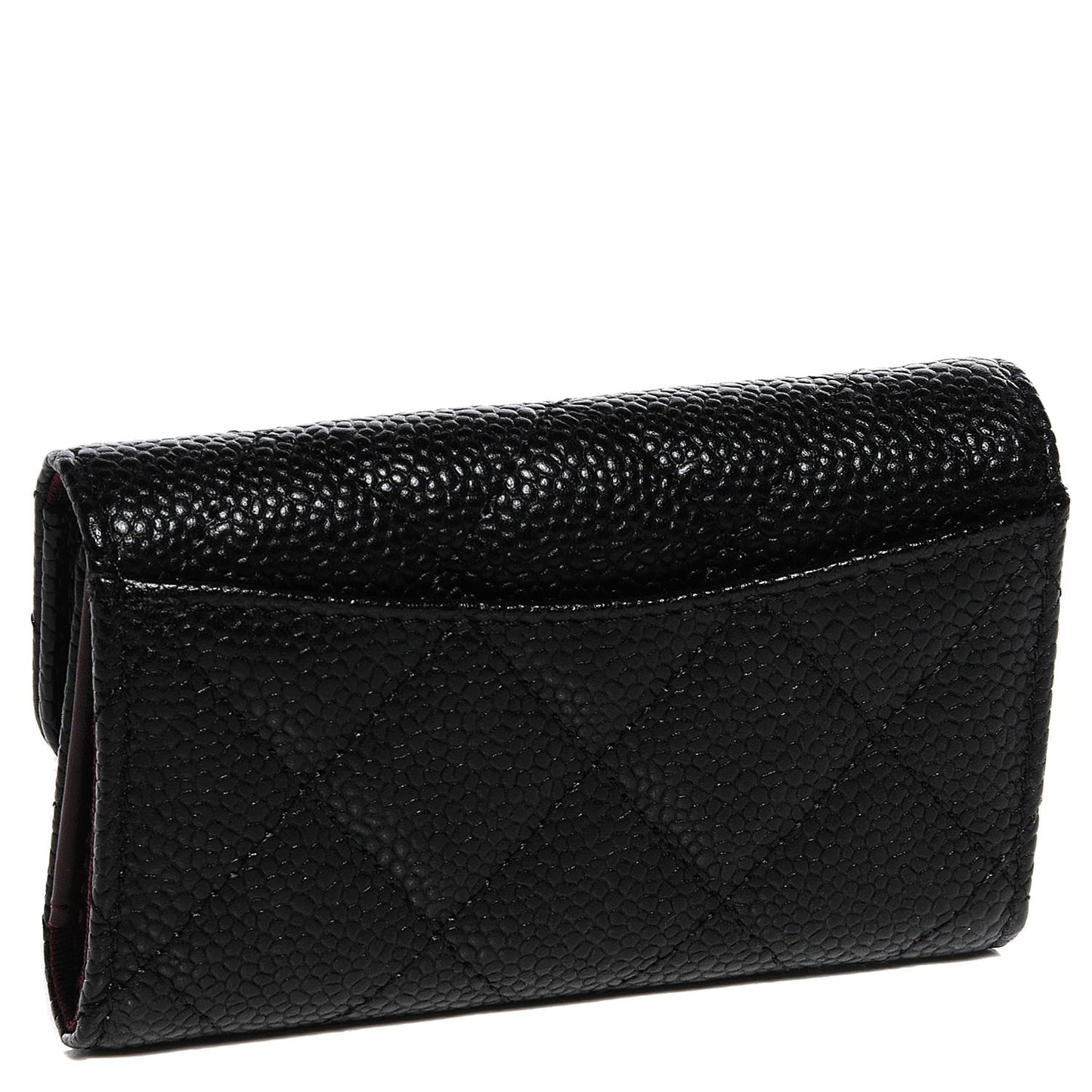 Caviar Quilted 6 Key Holder Black