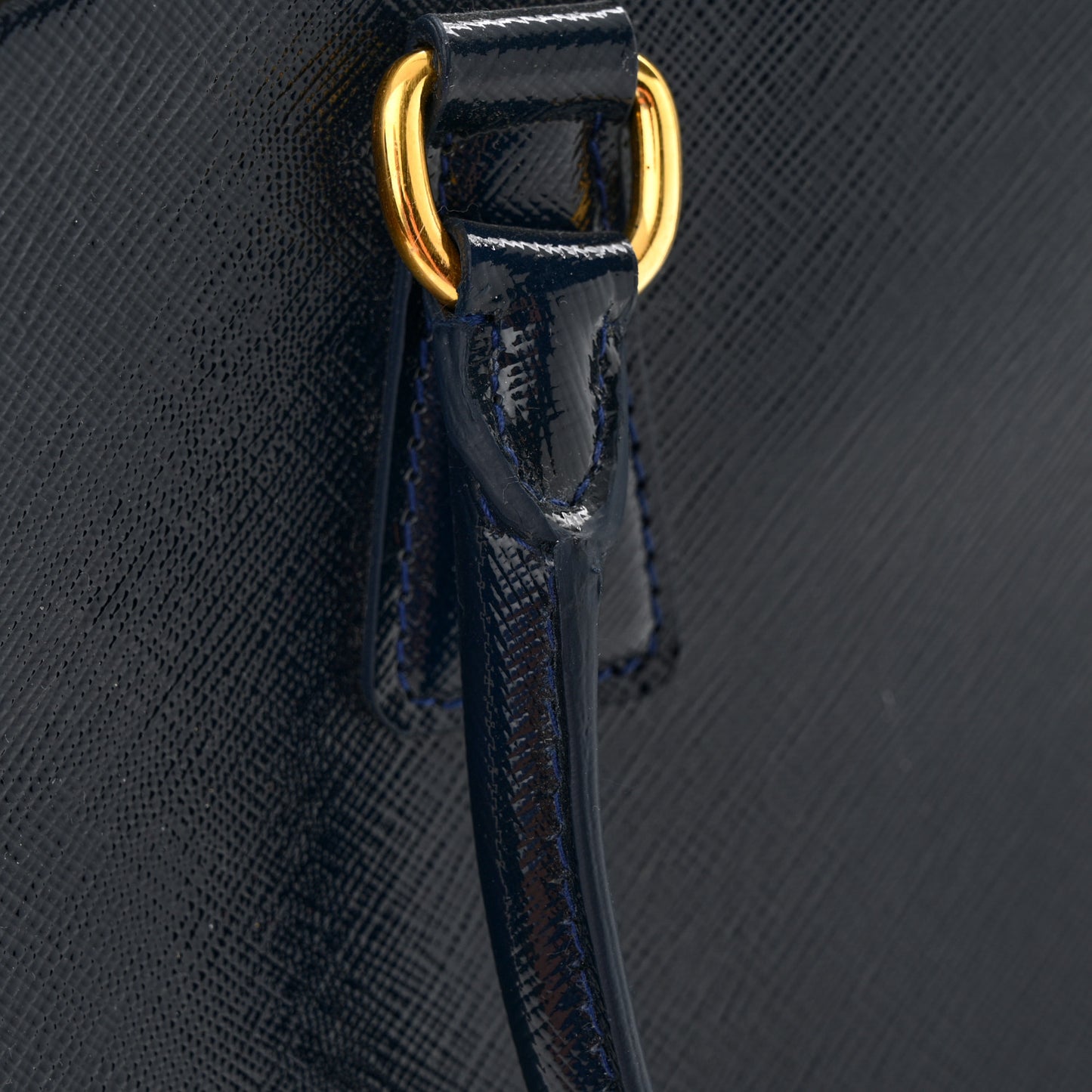 Saffiano Vernice Pyramid Bag Black Bluette