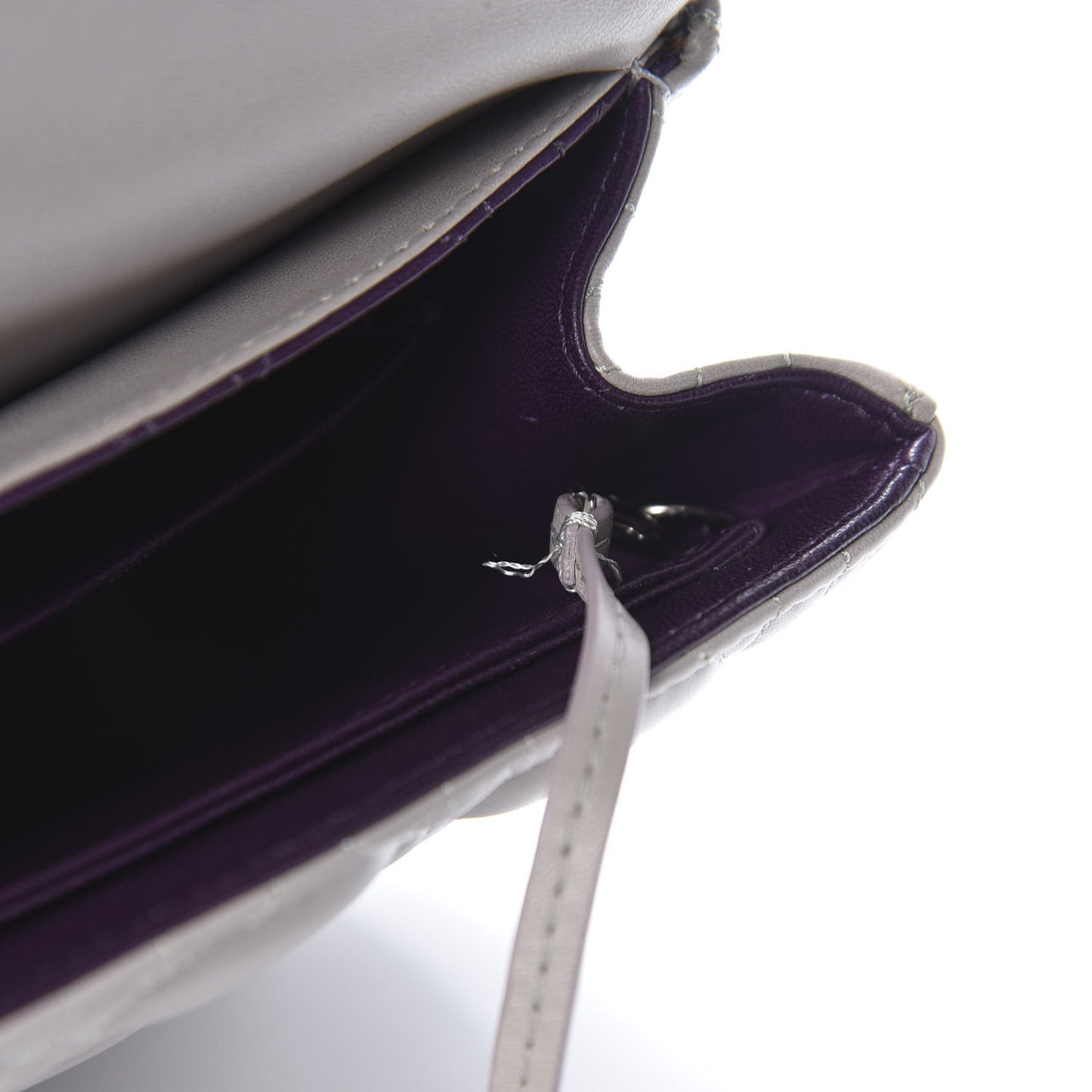 Lambskin Cannage Medium Miss Dior Flap Grey