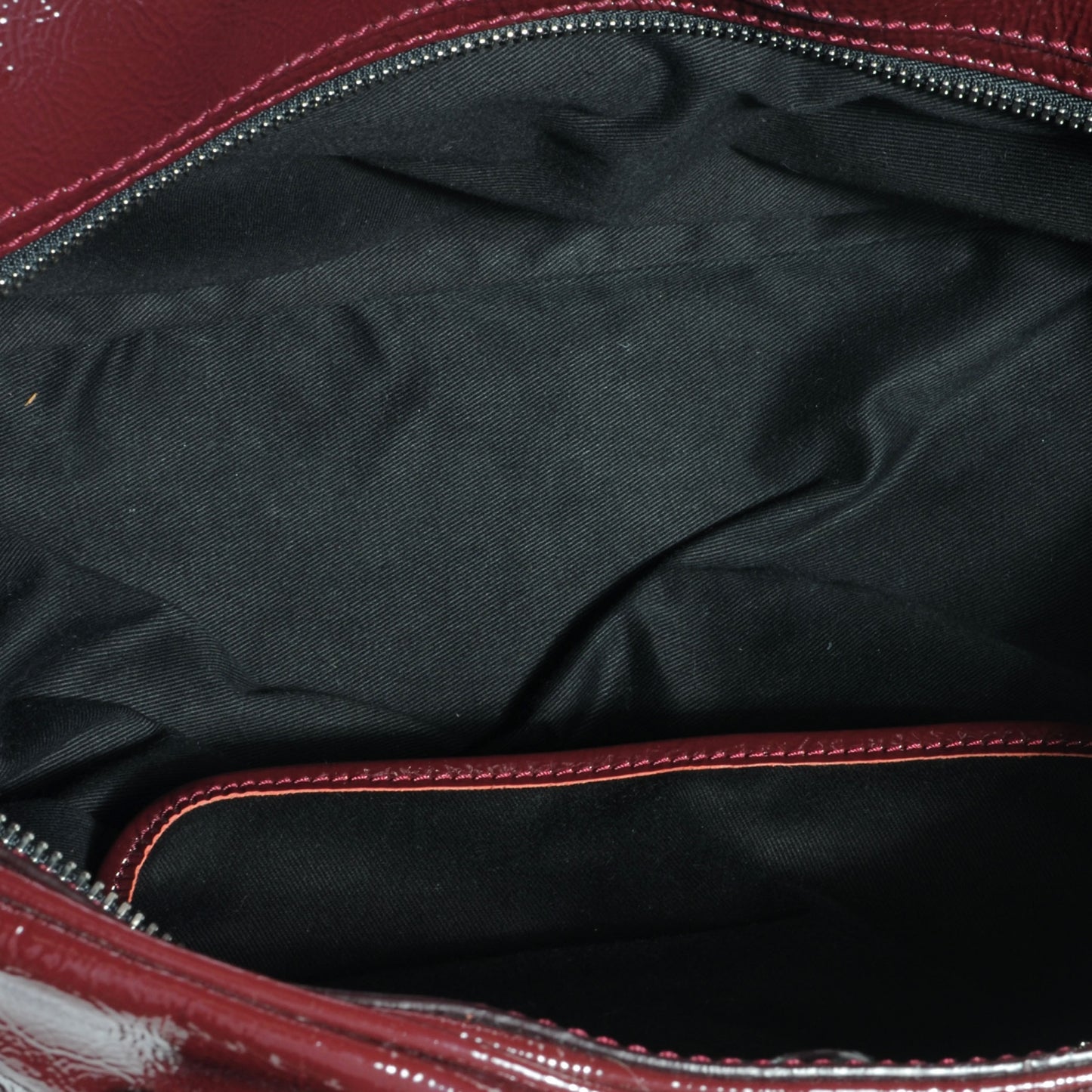 Crinkled Patent Betty Shoulder Bag Burgundy