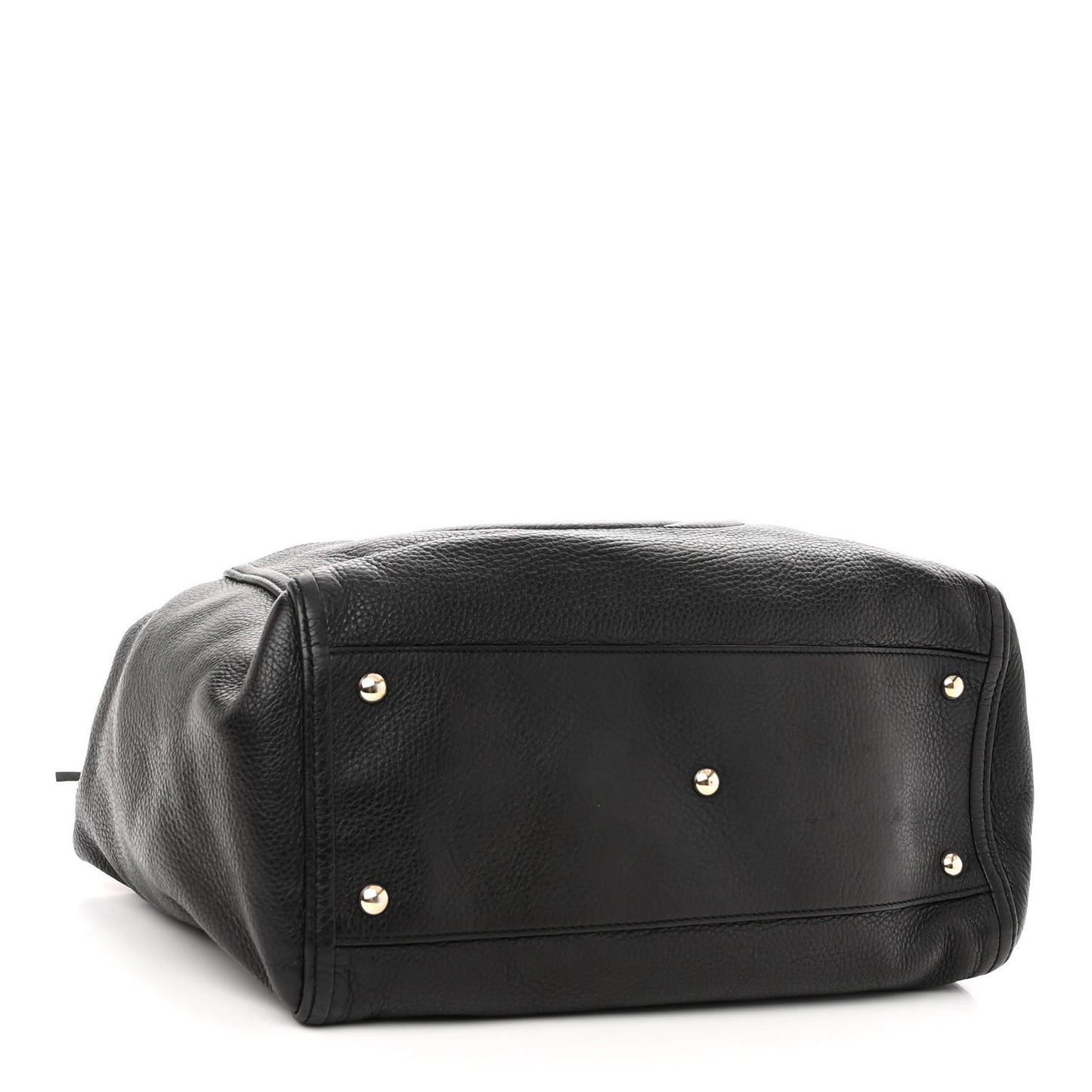 Pebbled Calfskin Medium Soho Shoulder Bag Black