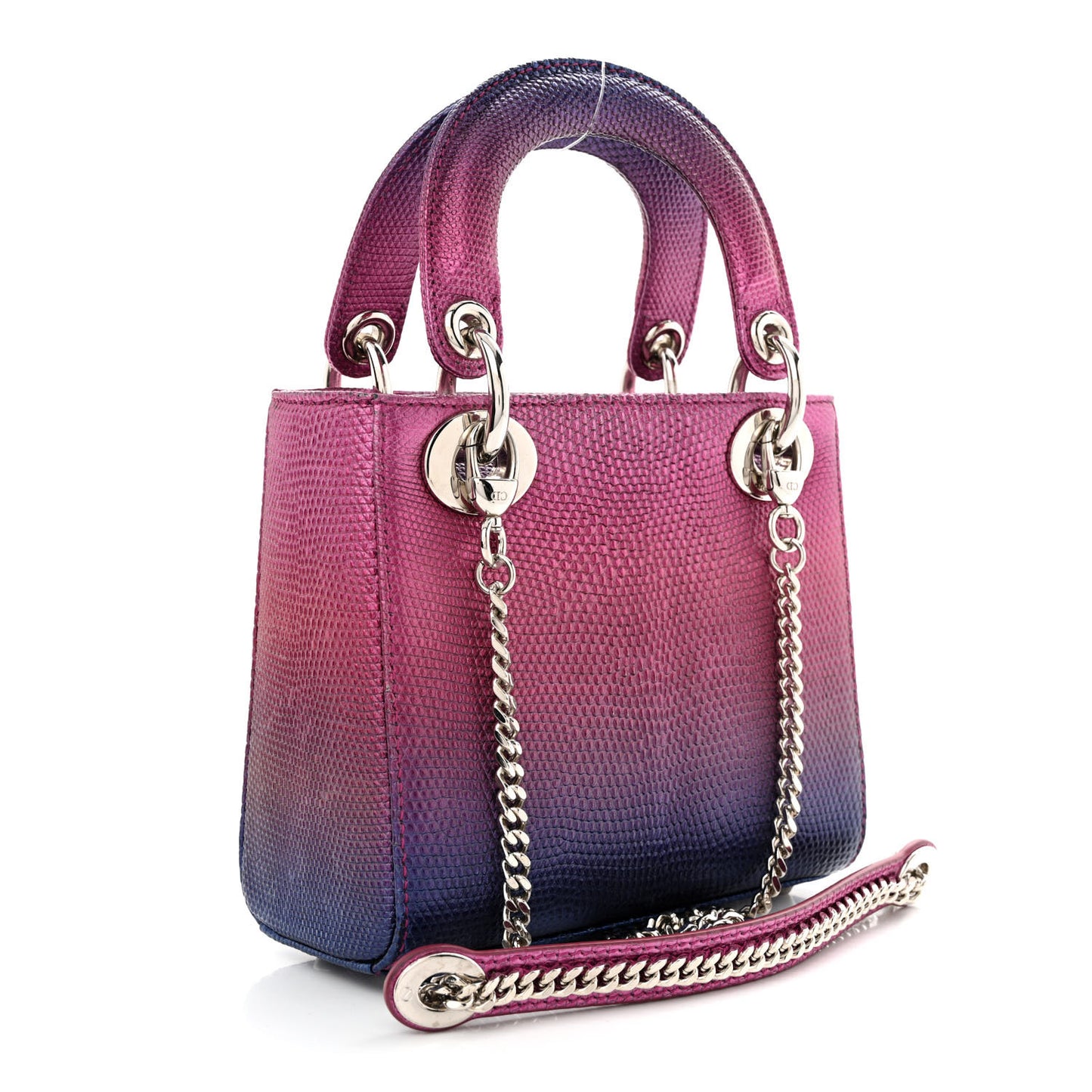 Lizard Gradient Mini Lady Dior Pink Blue