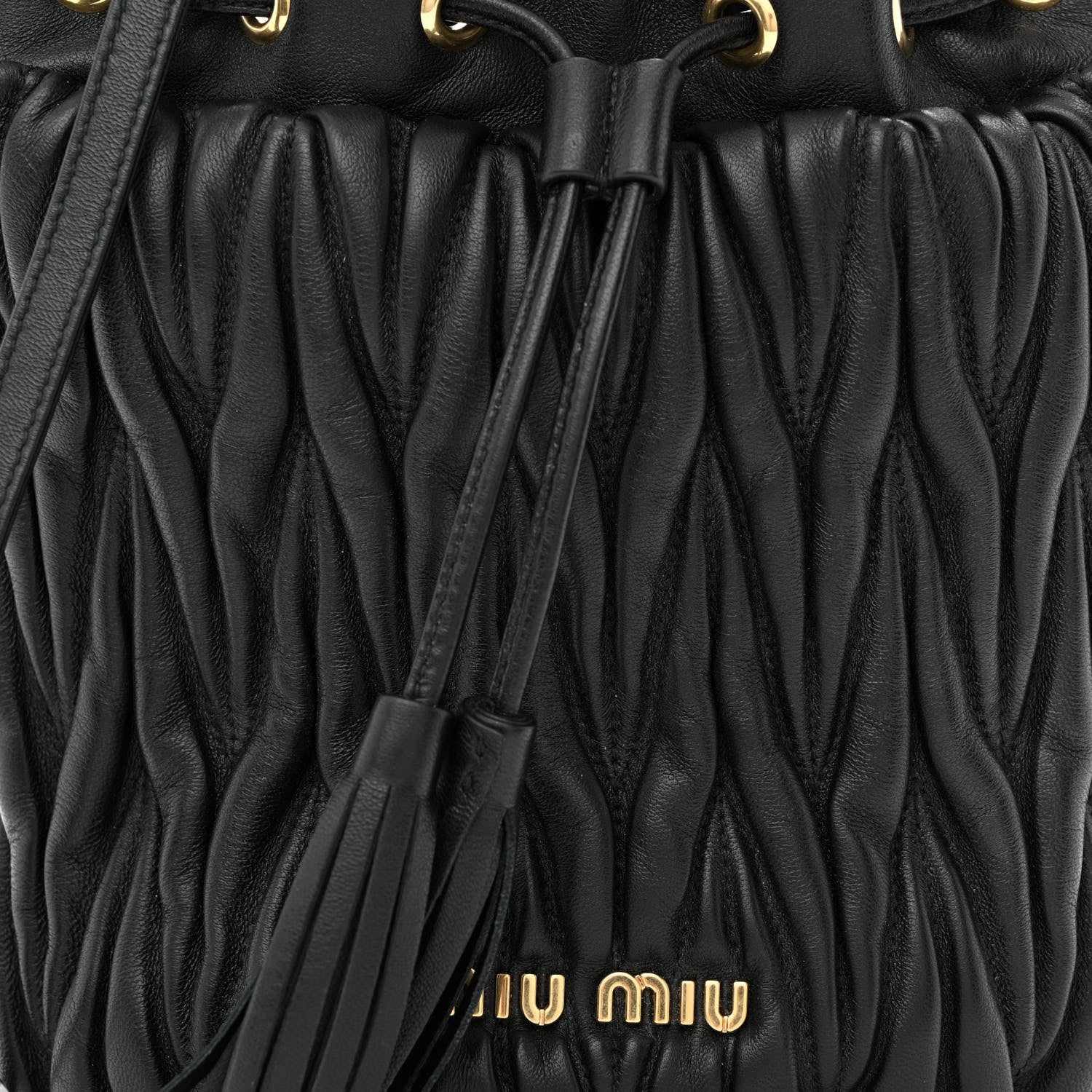 Miu Miu Nappa Matelasse Small Bucket Bag Black 9 of 11