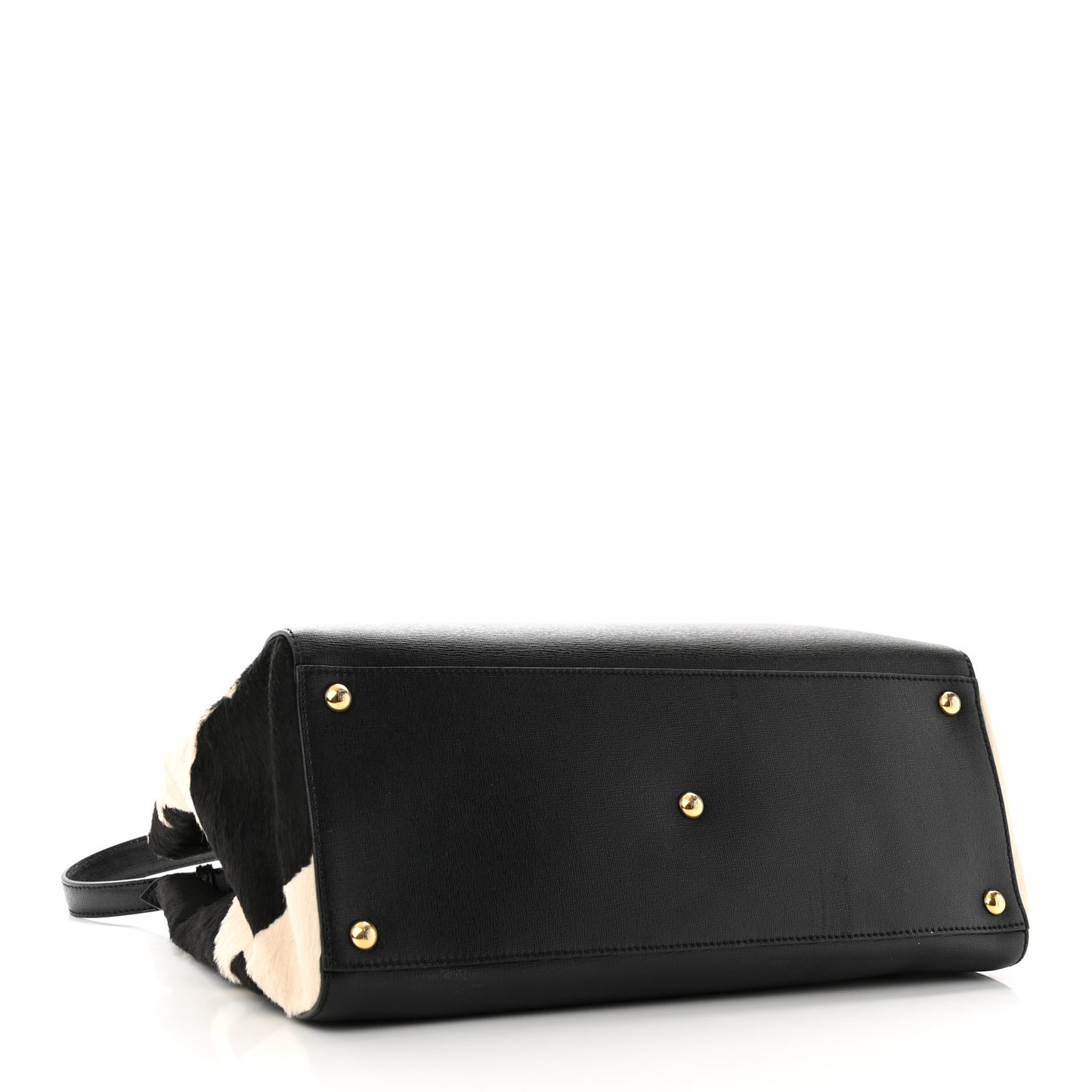 Vitello Elite Calf Hair Cow Print Regular 2Jours Tote Black White