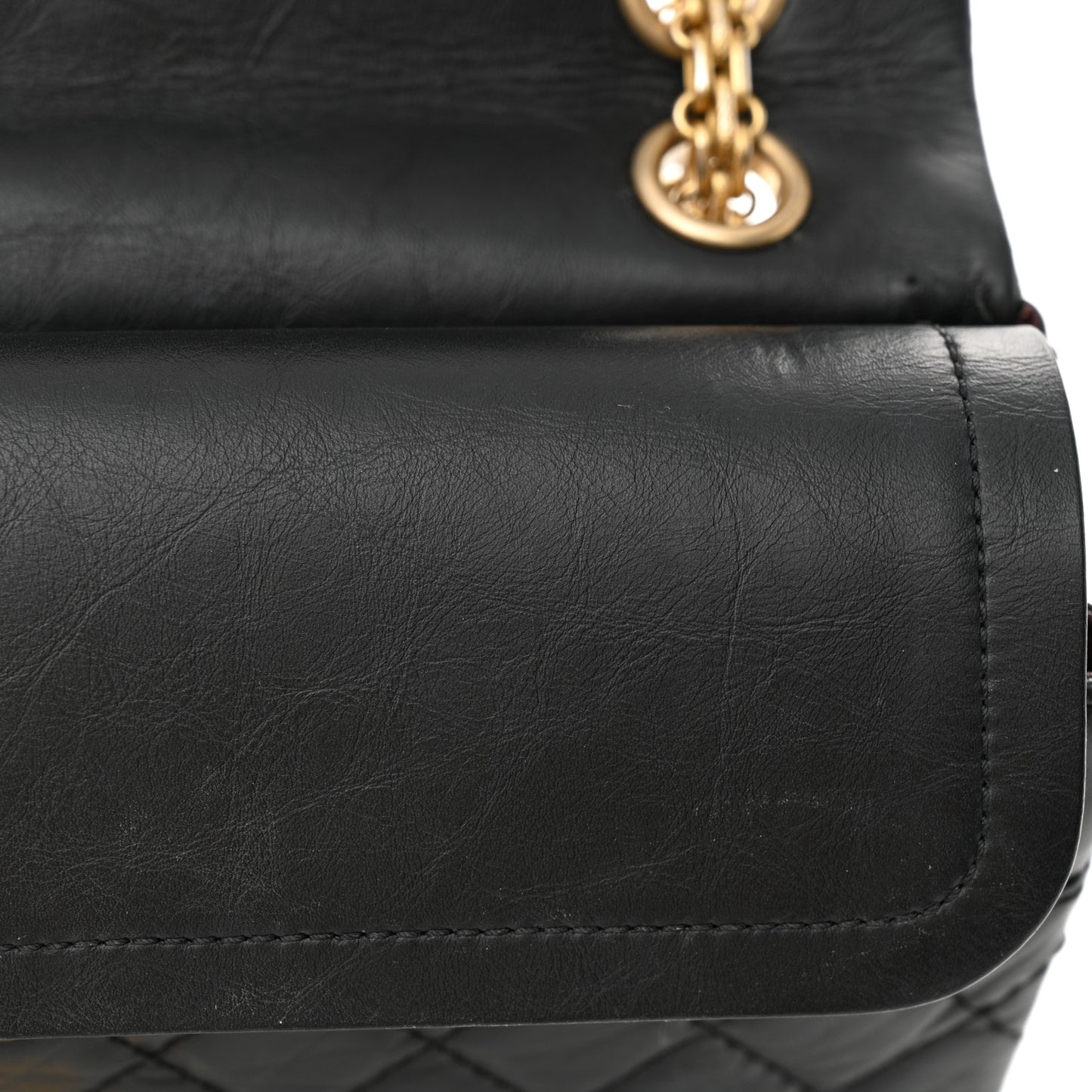 Aged Calfskin Quilted 2.55 Reissue 225 Flap Black