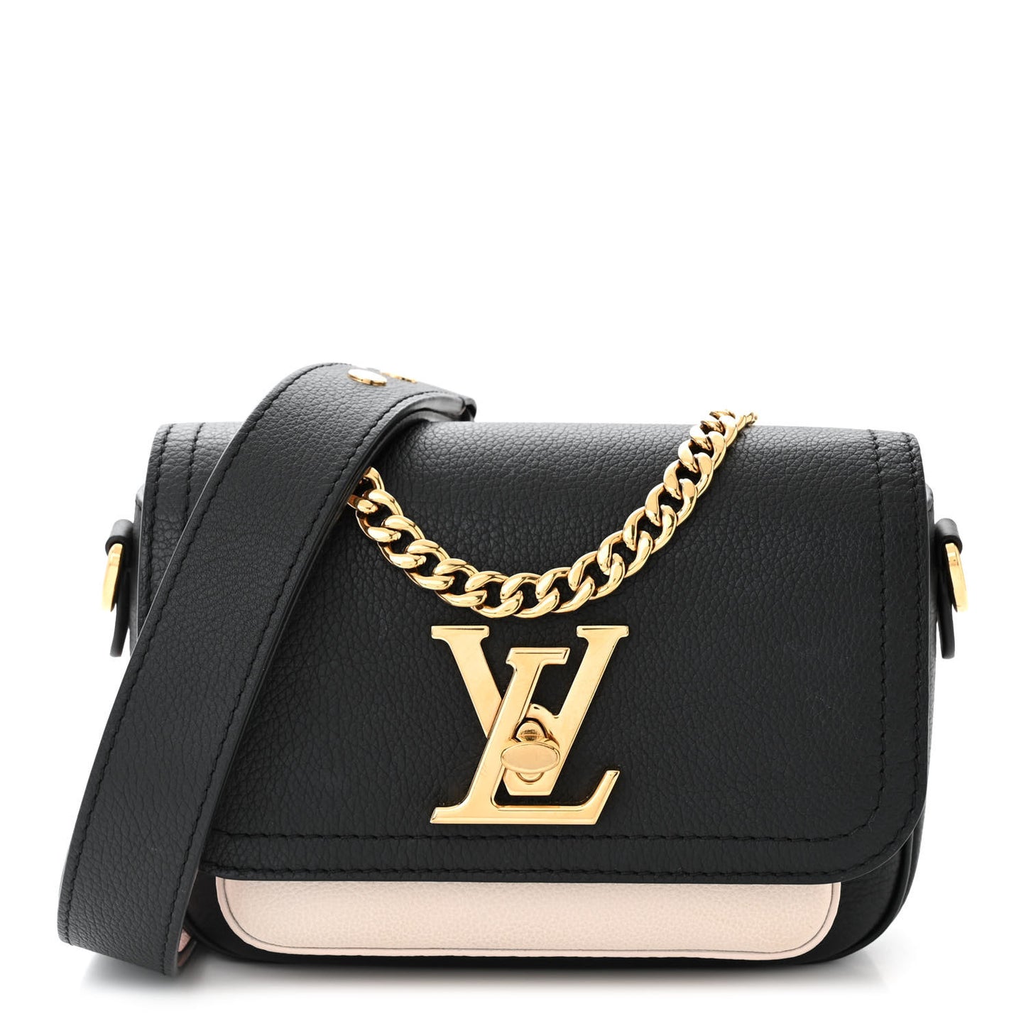 Grained Calfskin Lockme Tender Black