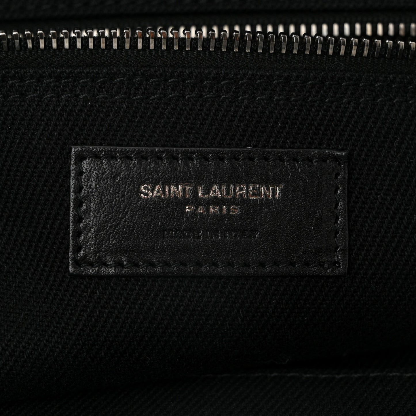 Linen Calfskin Rive Gauche Tote Black