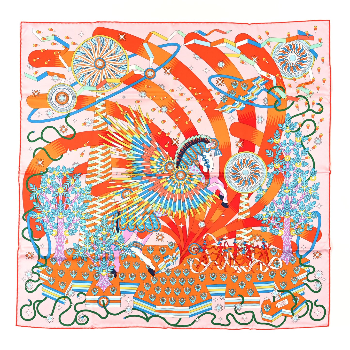 Silk La Source De Pegase Scarf 90 Rose Pale Orange
