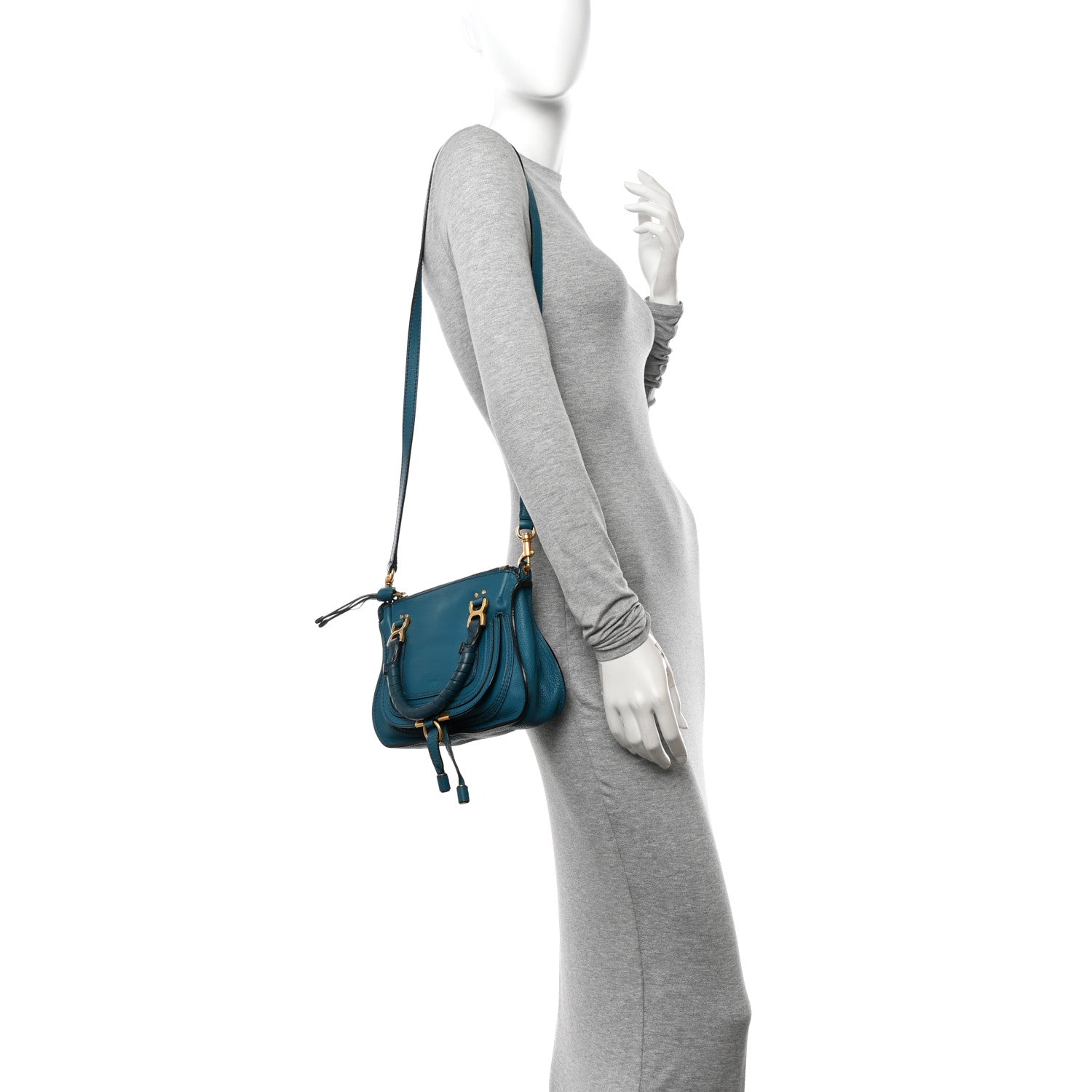 Chloe Calfskin Mini Marcie Satchel Washed Teal 2 of 15