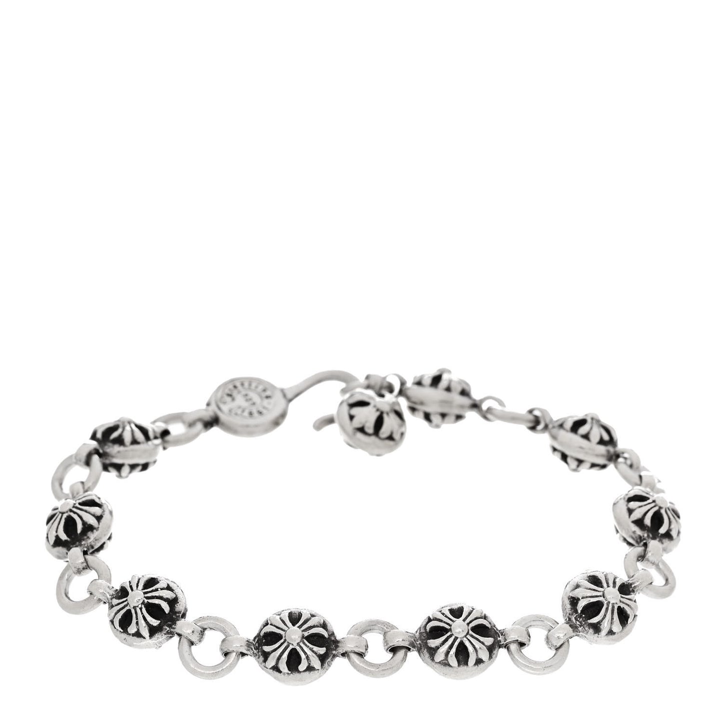 Sterling Silver Cross Ball Bracelet