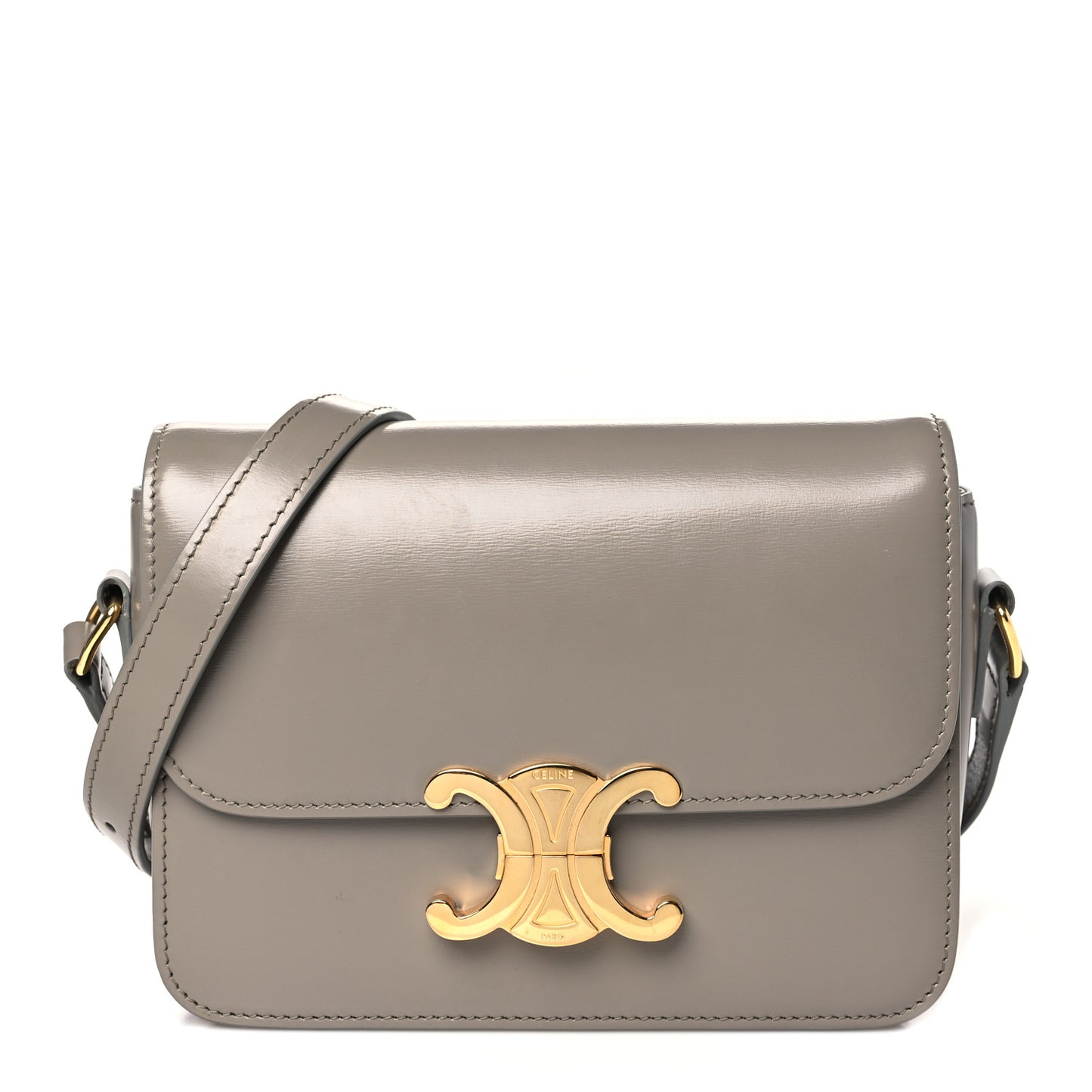 Shiny Calfskin Small Triomphe Pebble