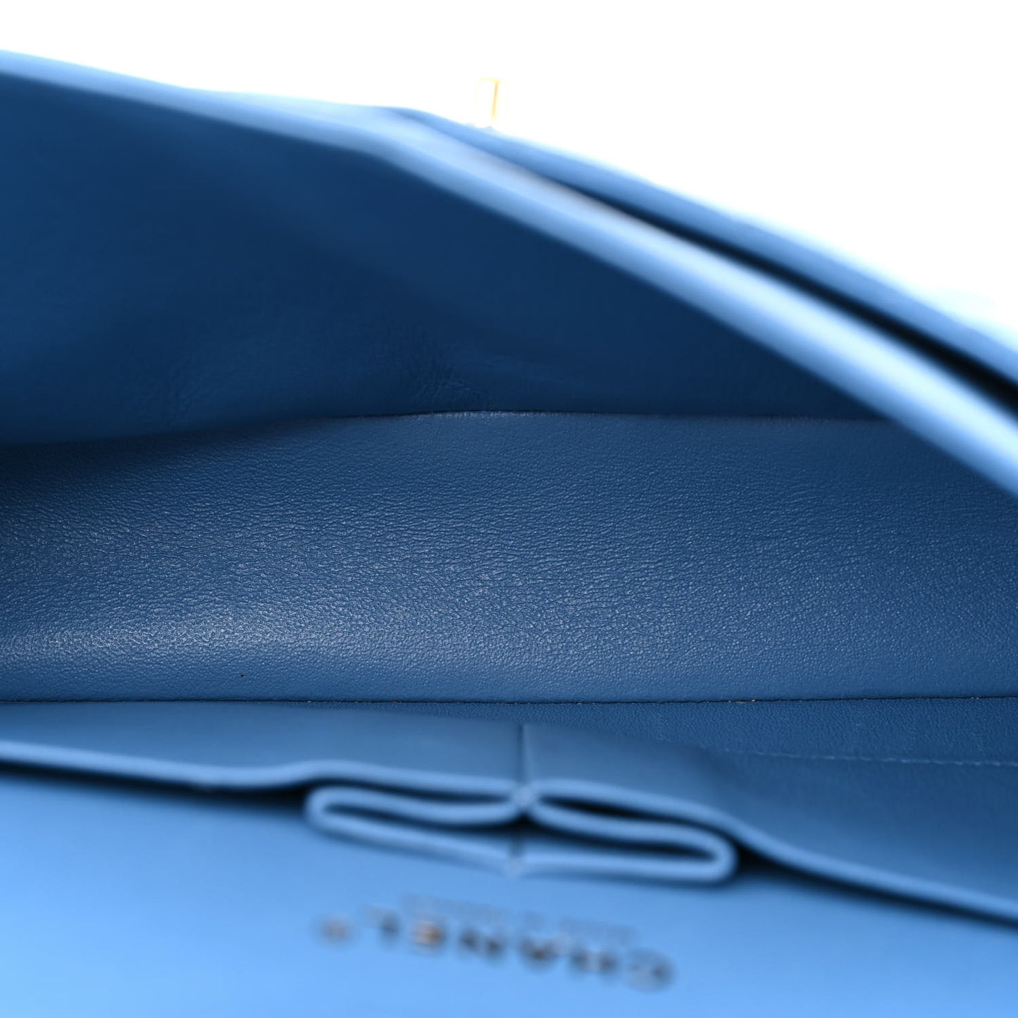 Caviar Quilted Medium Double Flap Blue