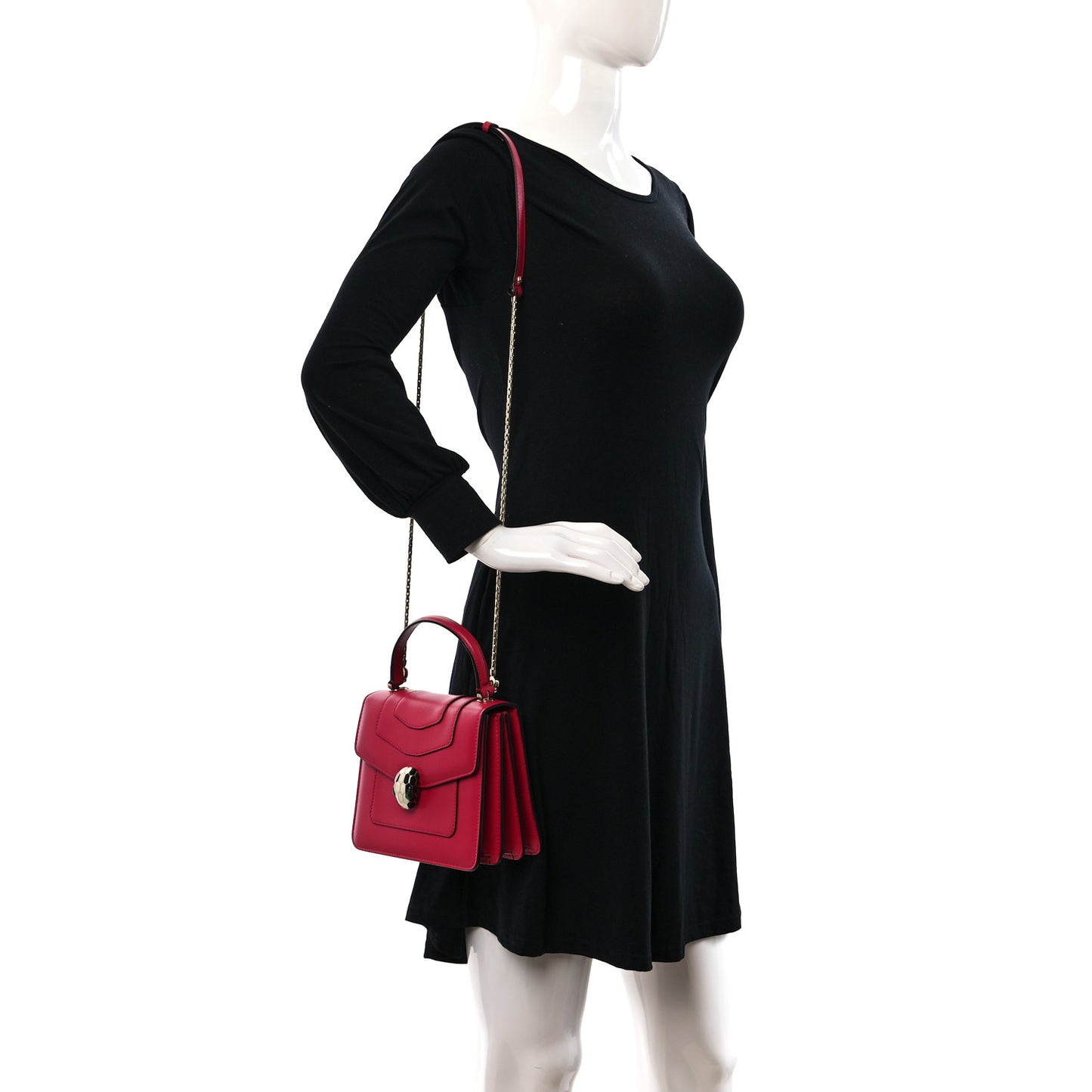 Calfskin Serpenti Forever Top Handle Pink