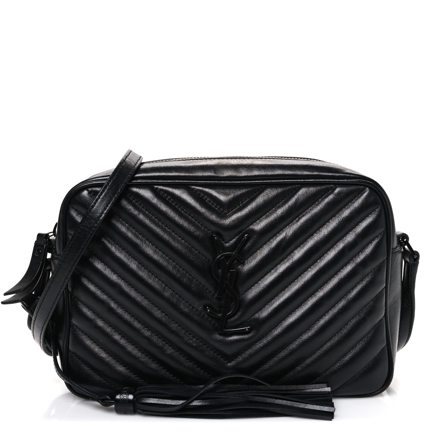 Calfskin Matelasse Monogram Monochrome Lou Camera Bag Black