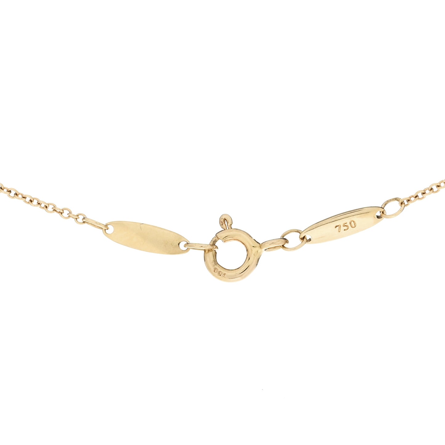 18K Yellow Gold Diamond .08ct Elsa Peretti Diamonds by the Yard Pendant Necklace