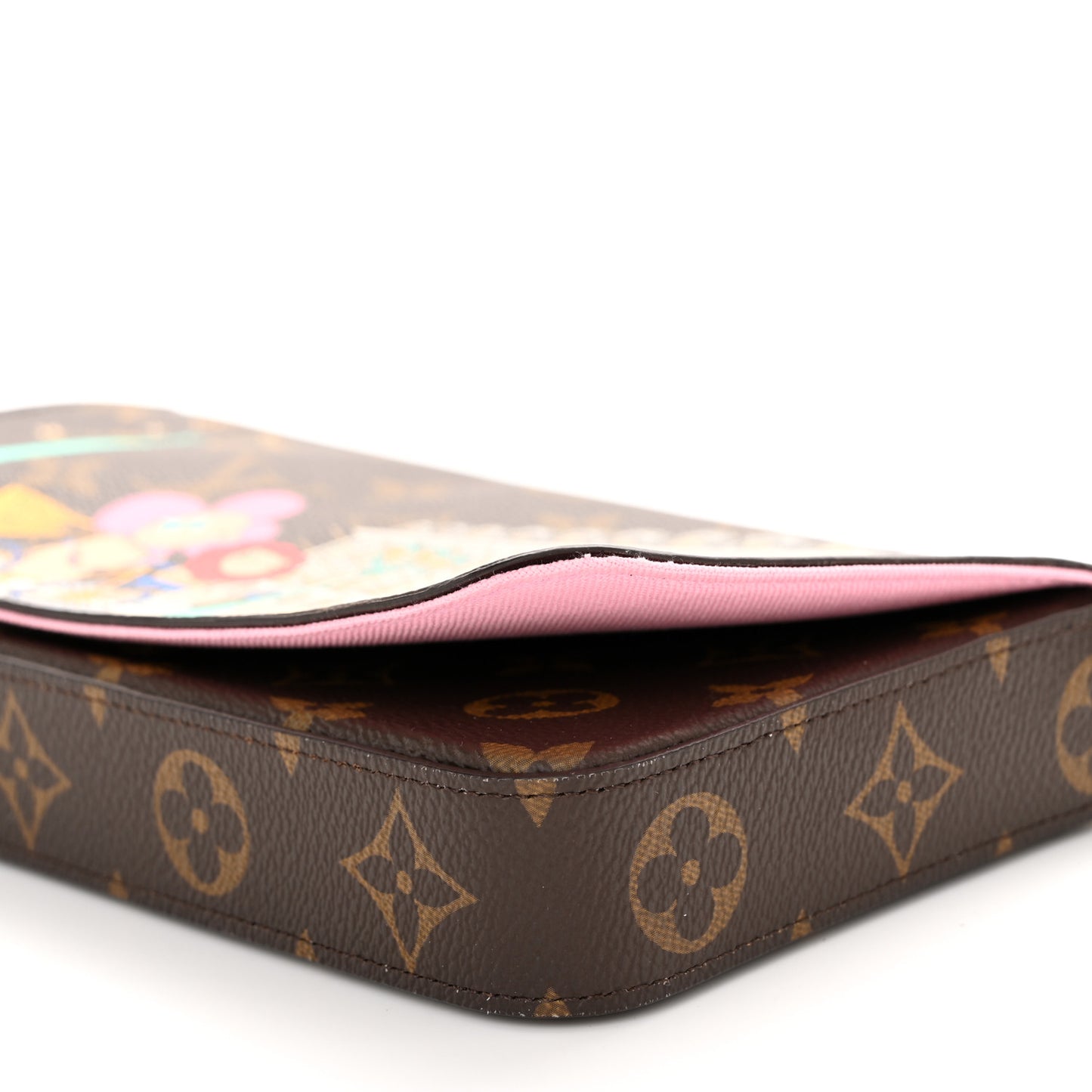 Monogram 2022 Christmas Animation Paris Pochette Felicie Chain Wallet Pink