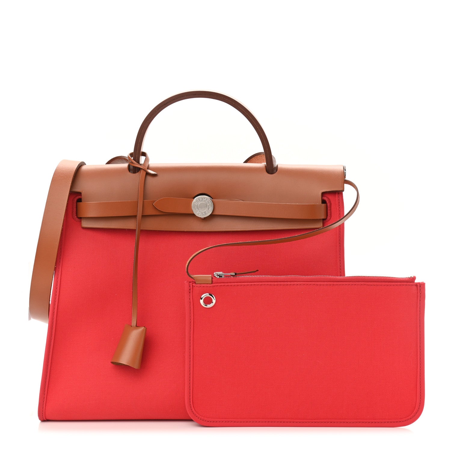 Hermes Vache Hunter Toile Herbag Zip 31 PM Bougainvillea 1033484