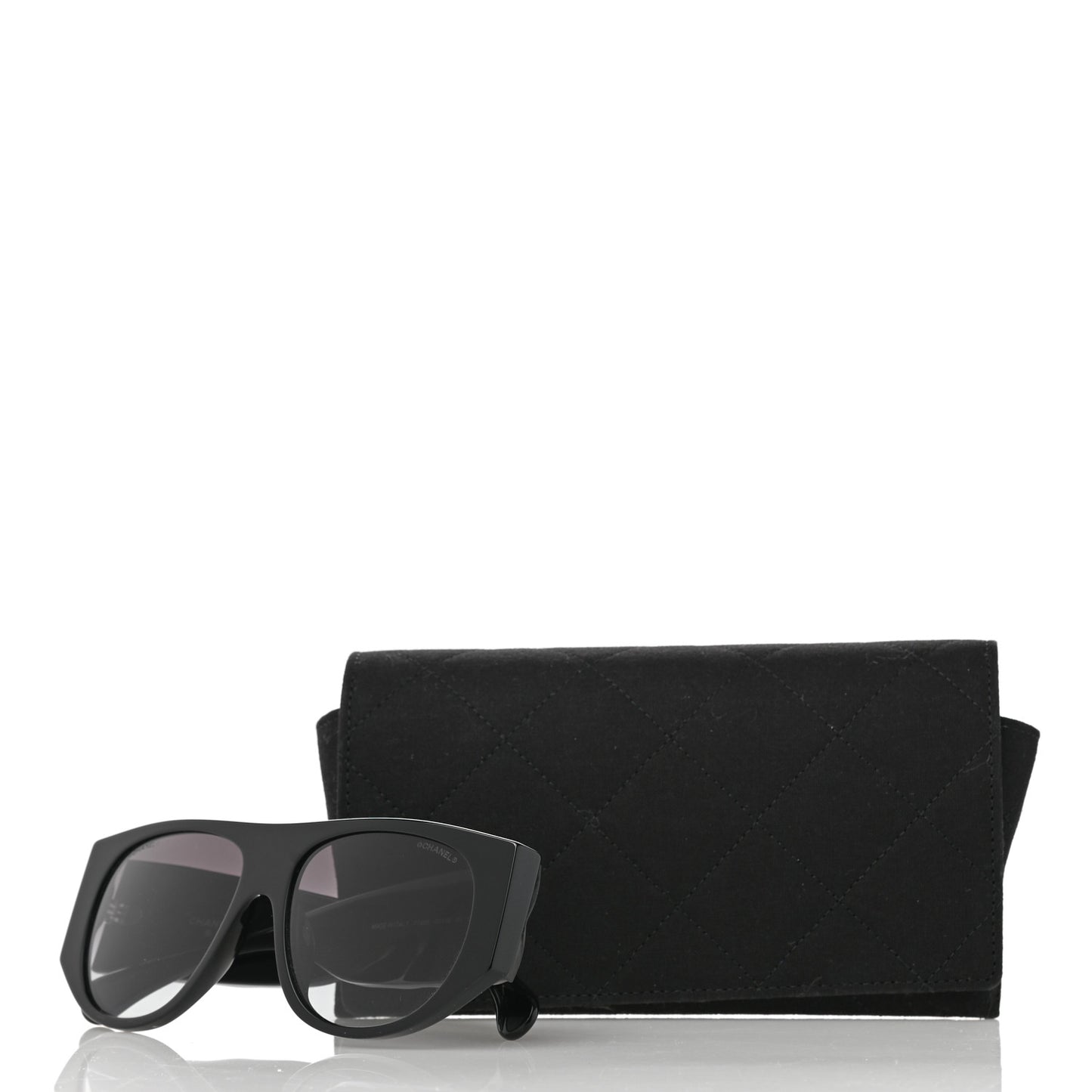 Acetate Quilted CC Pilot Sunglasses 71465 Black