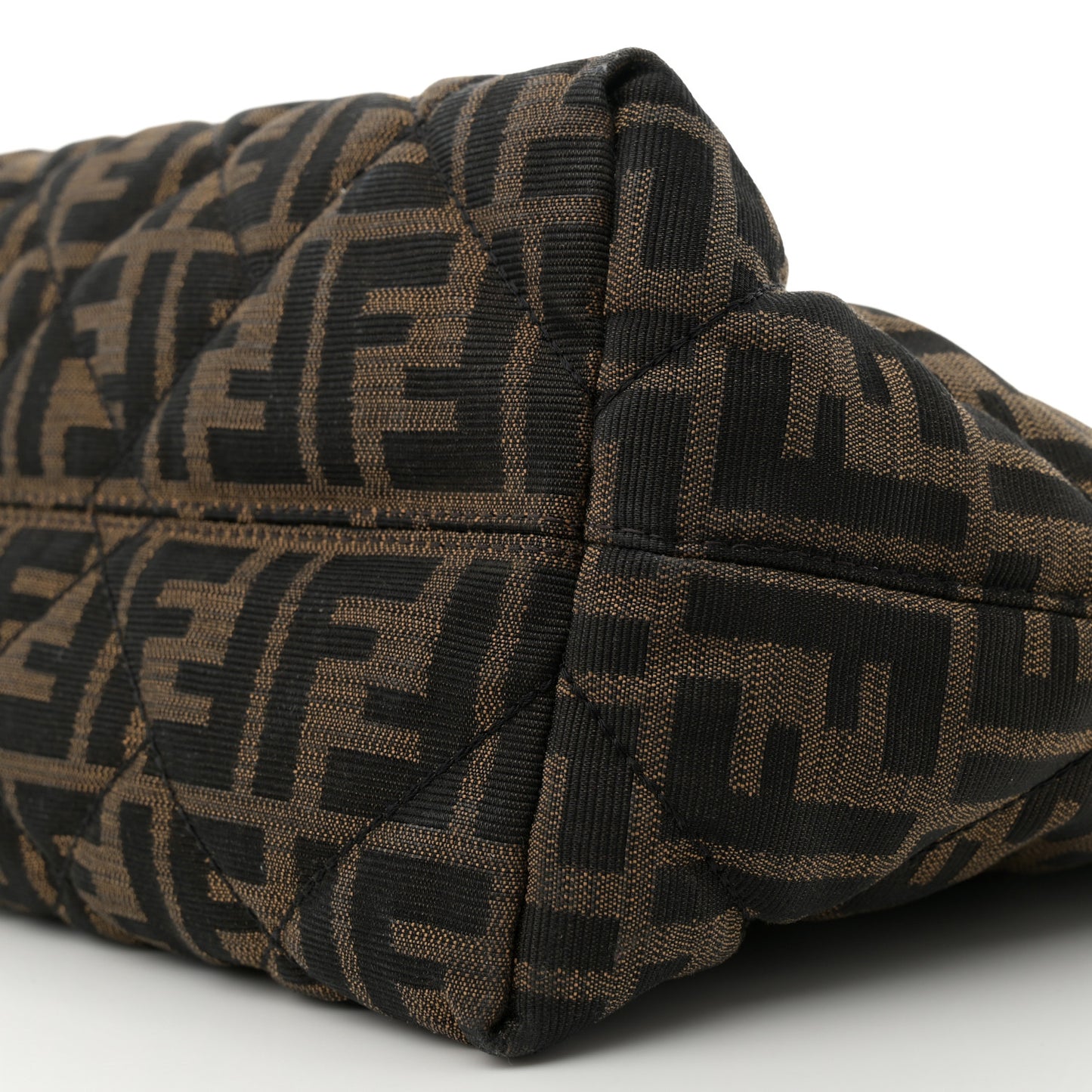 Zucca Quilted Medium Roll Tote Tobacco Black