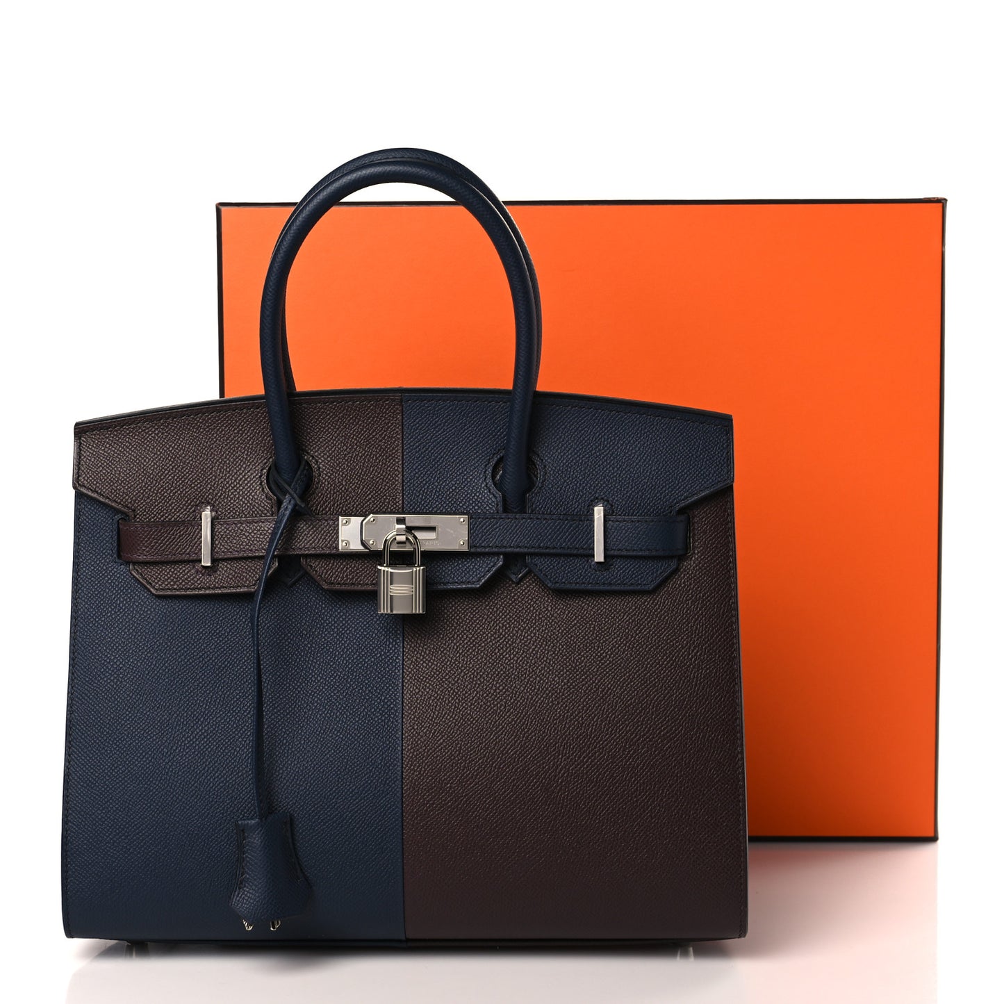 Epsom Casaque Birkin Sellier 30 Rouge Sellier Bleu Indigo Rose Texas