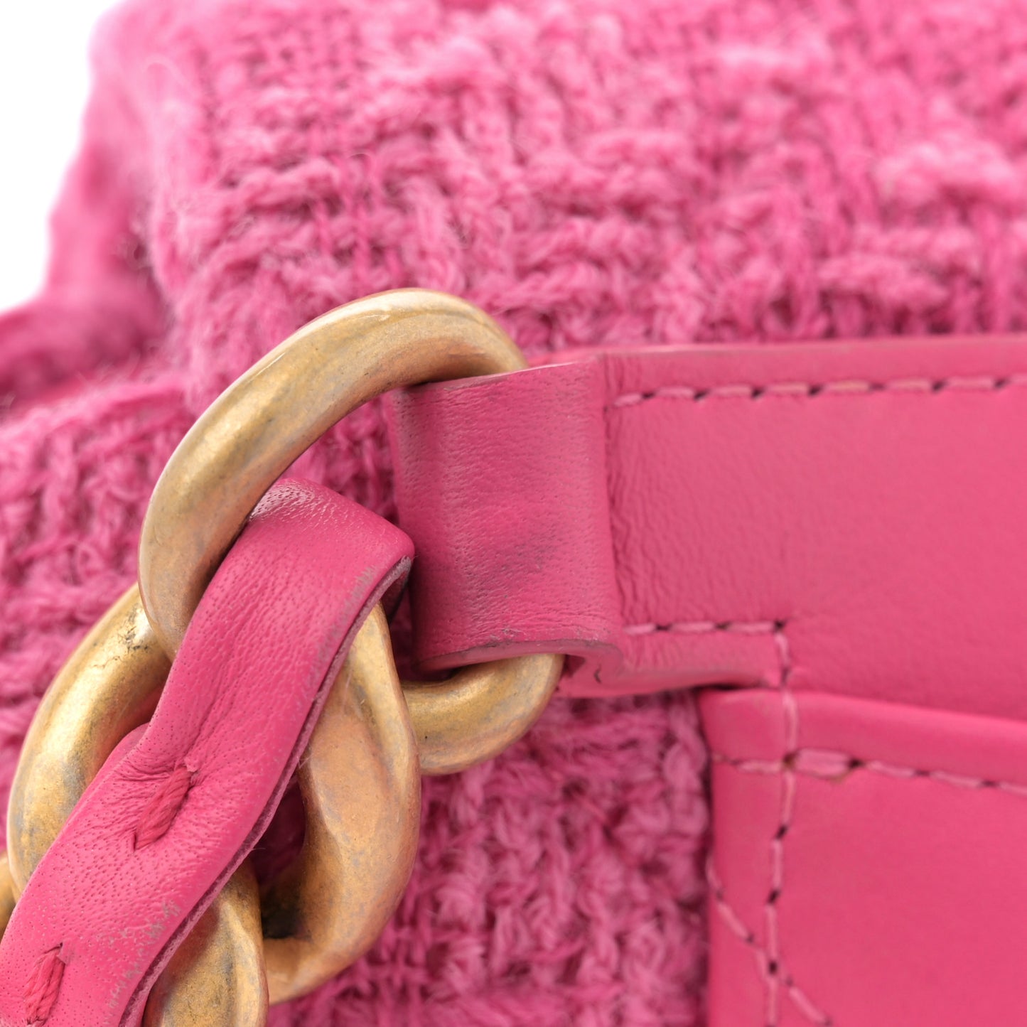 Tweed Quilted Chanel 19 Waist Bag Pink