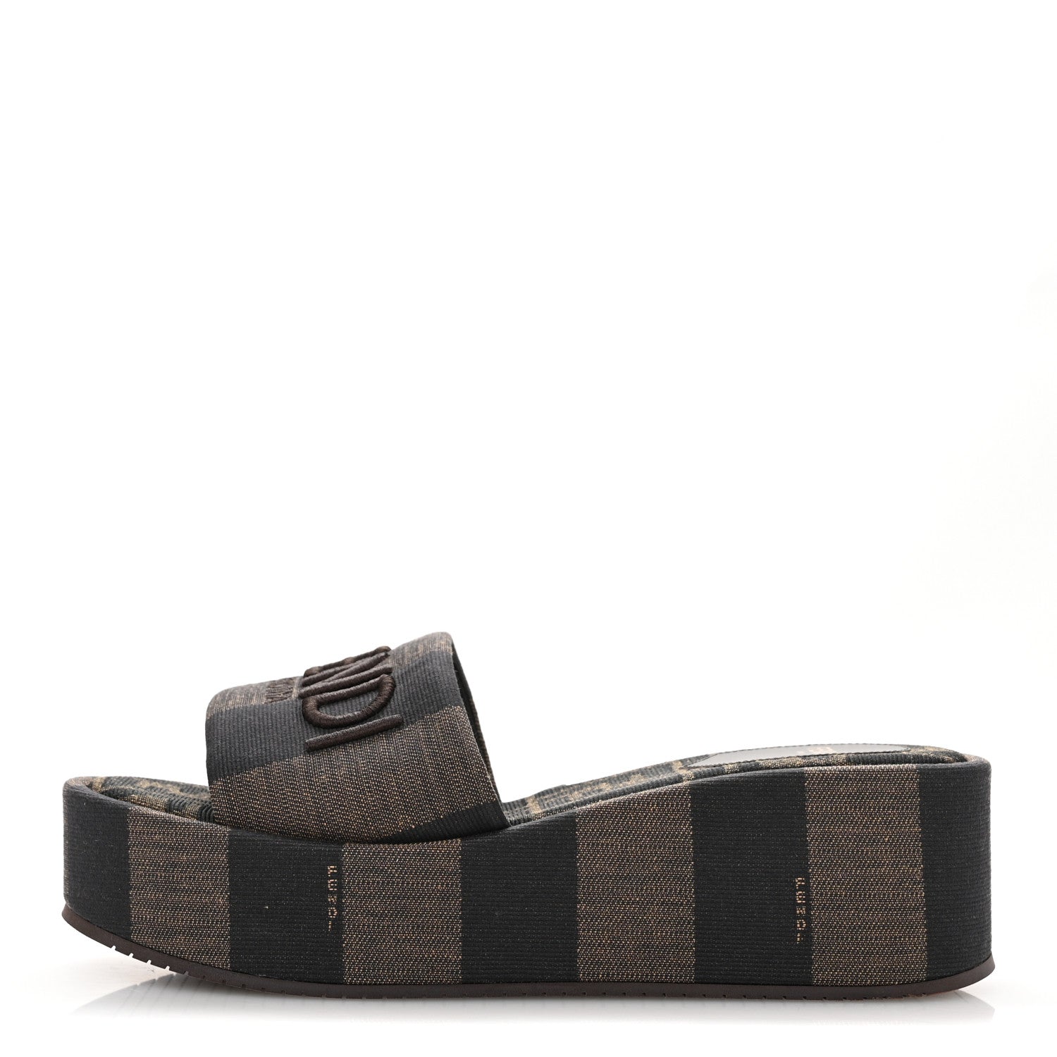 Fendi Jacquard Womens FF Sunshine Flatform Slide Sandals 35.5