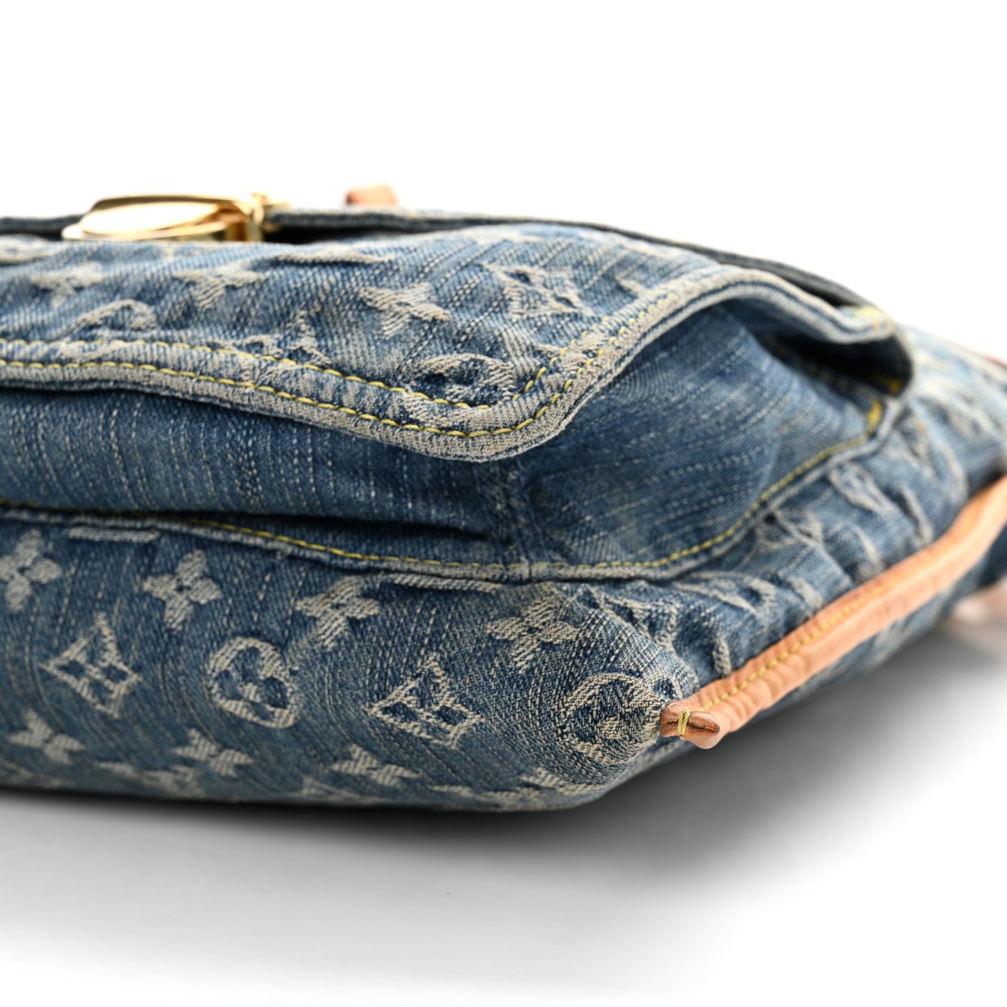 Monogram Denim Sac Plat Blue