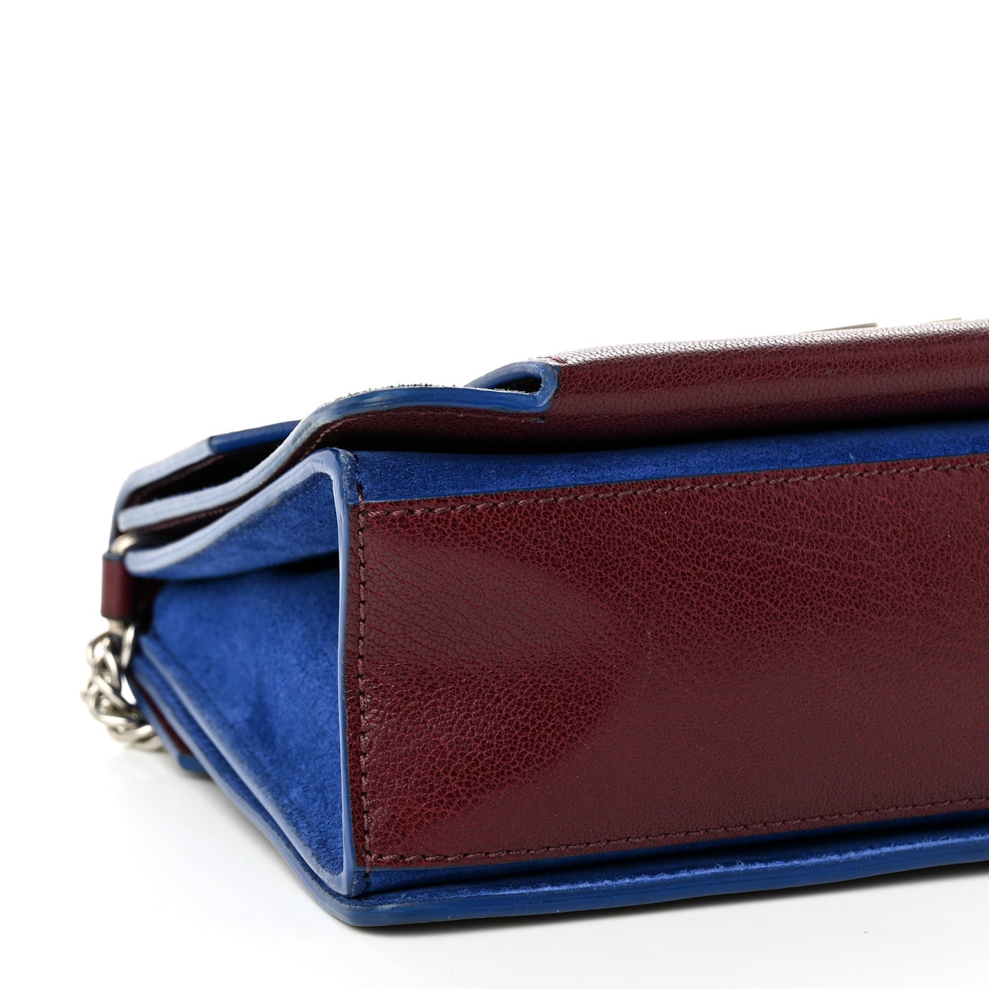 Goatskin Suede Small GV3 Shoulder Bag Aubergine Blue
