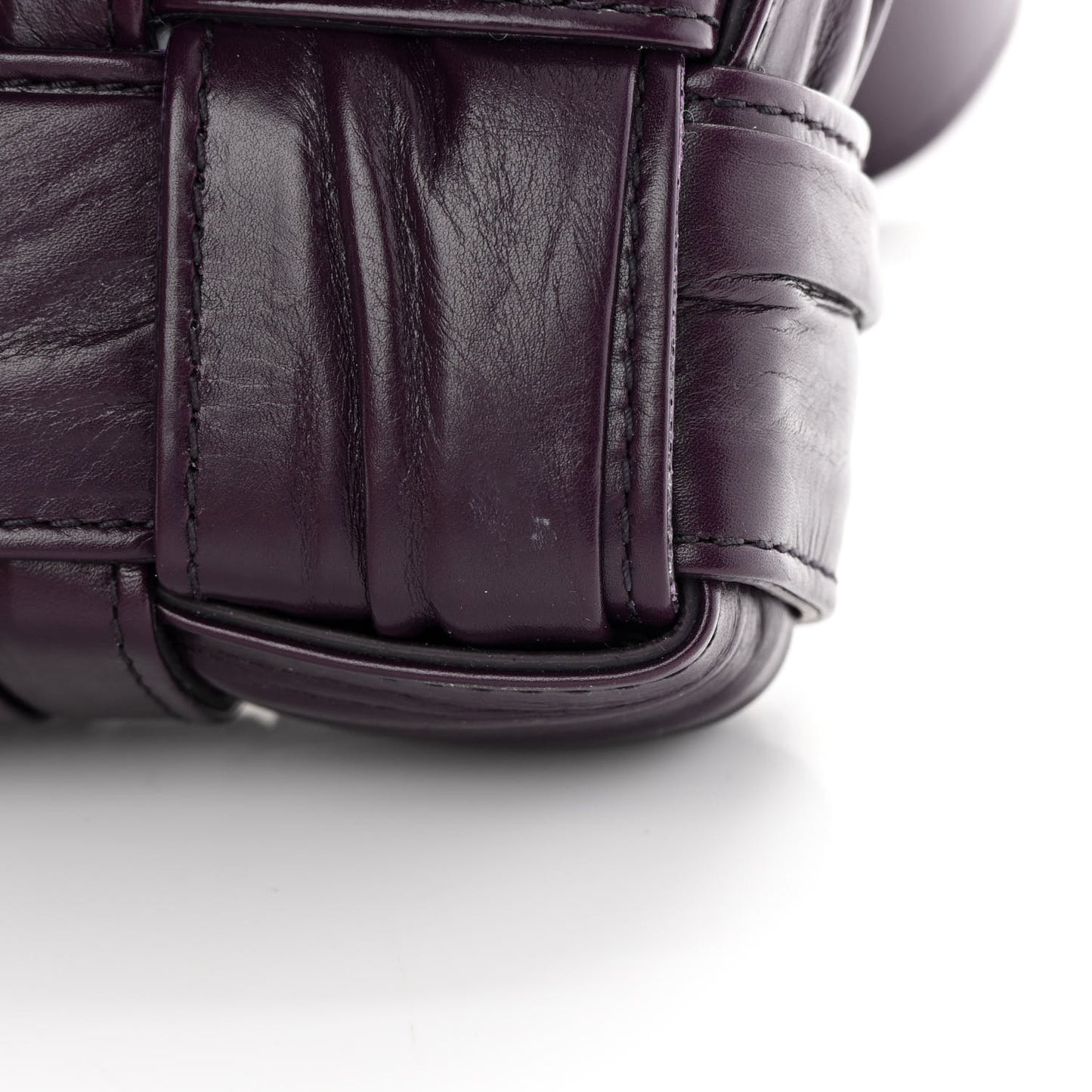 Calfskin Intreccio Plisse Cassette Crossbody Bag Dark Mystic