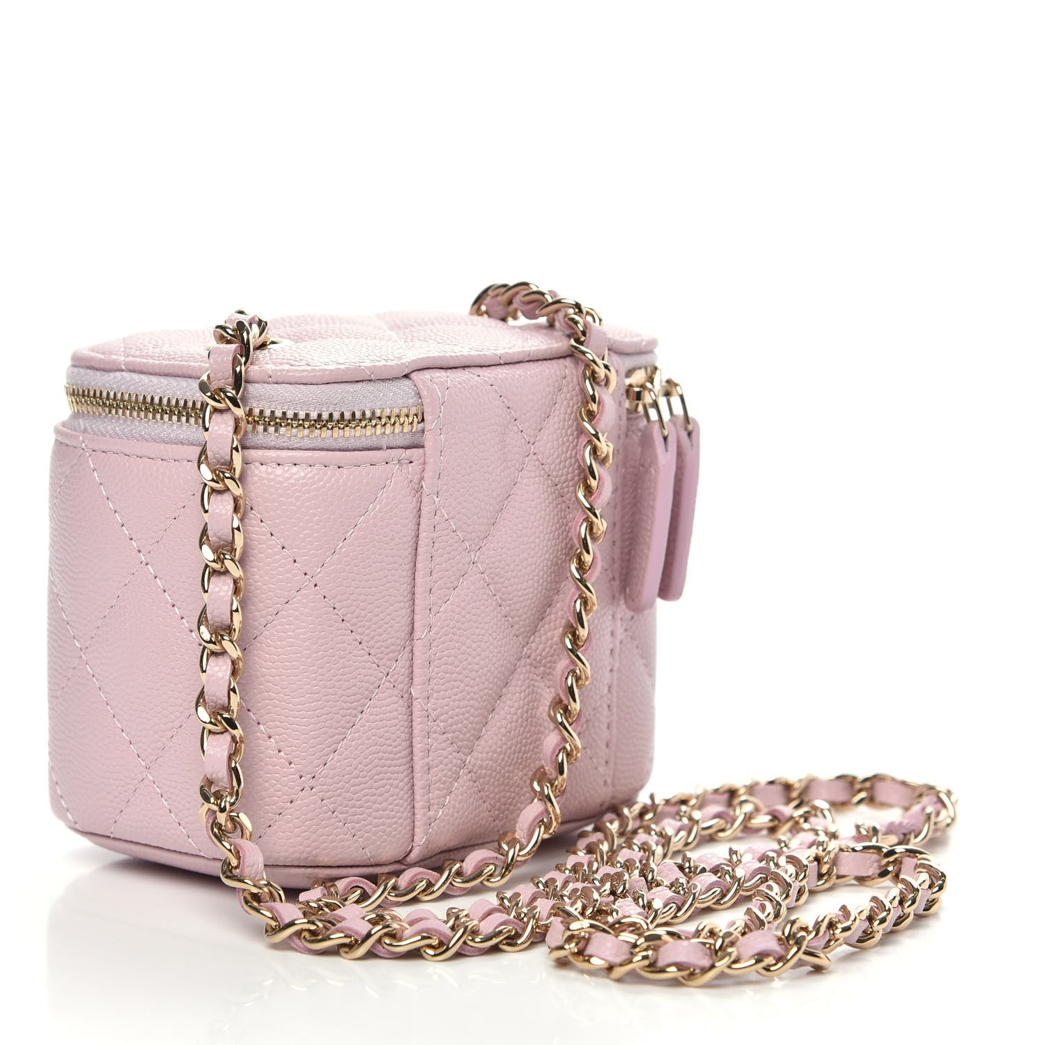 Chanel Caviar Quilted Mini Vanity Case With Chain Light Pink 3 of 10
