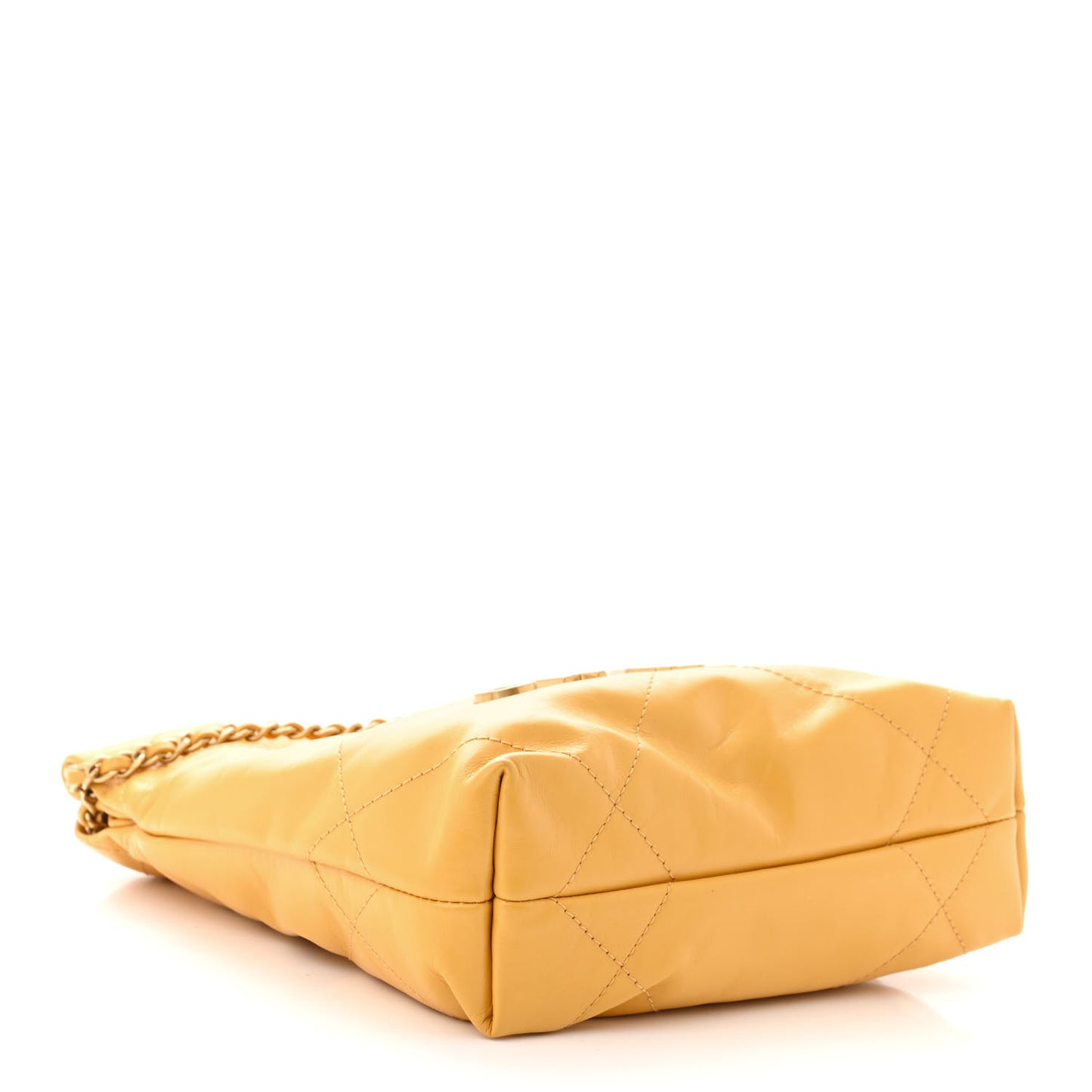 Shiny Calfskin Quilted Mini Chanel 22 Yellow