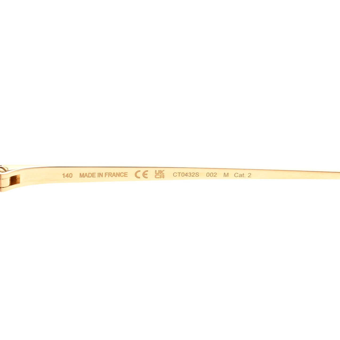 Panthere De Cartier Rimless Square Sunglasses Gold