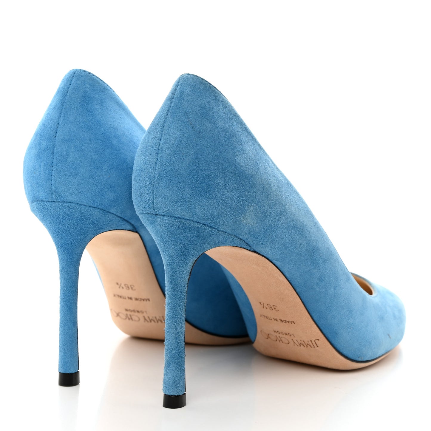 JIMMY CHOO Suede Romy 100 Pumps 36.5 Robot Blue